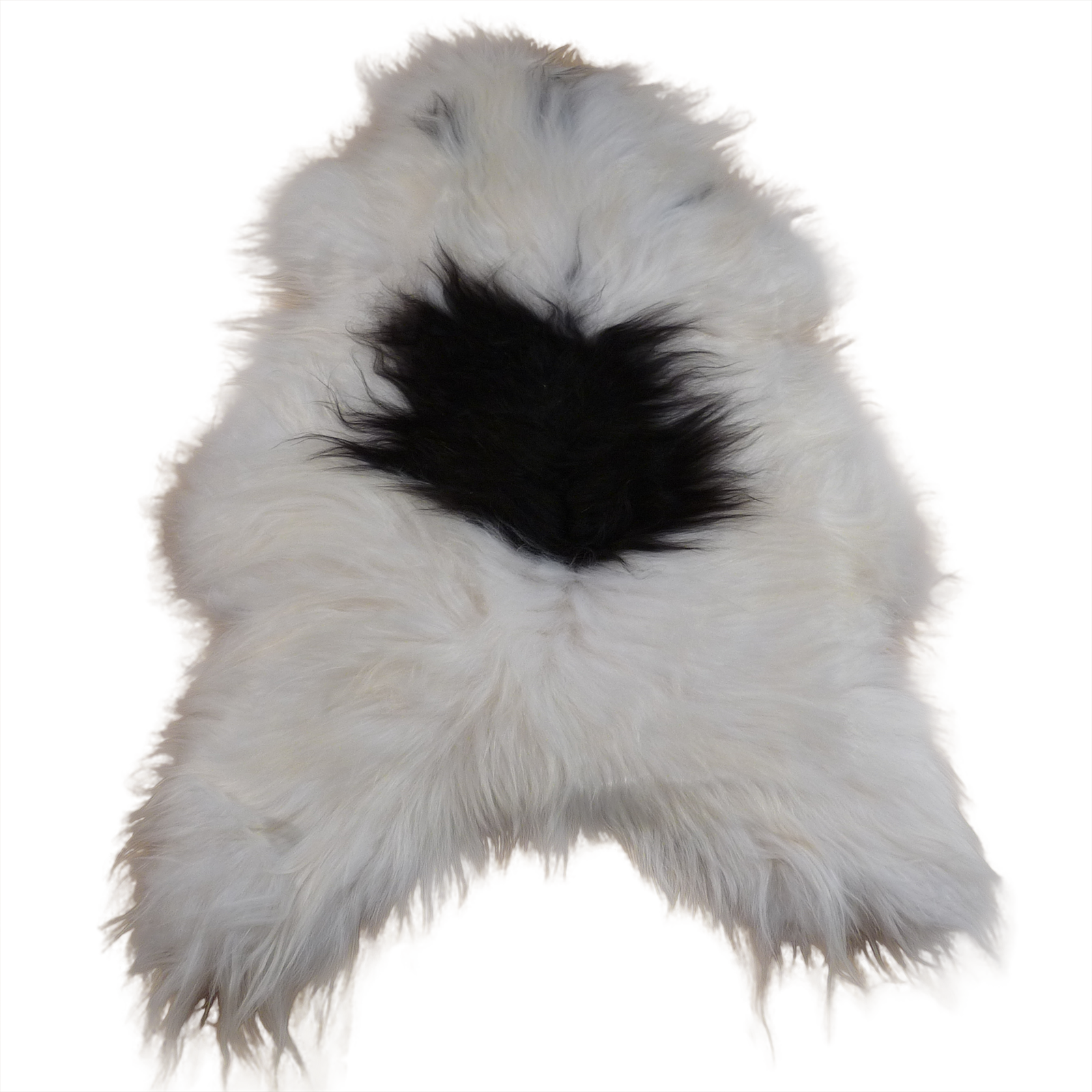 Exklusives Unikat Islandschaffell weiß - schwarz 140x90cm #14573