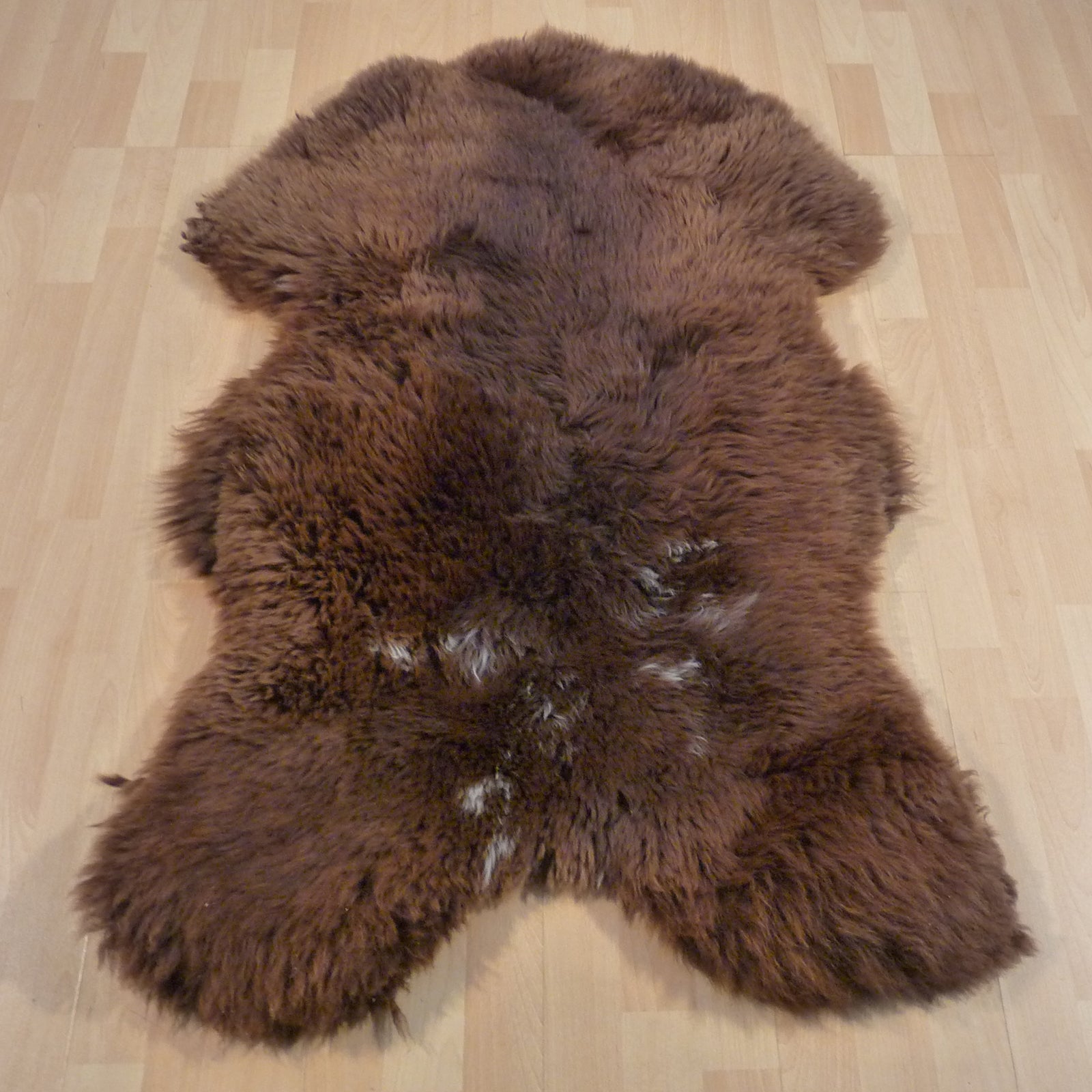 Exklusives Unikat Schaffell braun - grau 125x90cm #14579