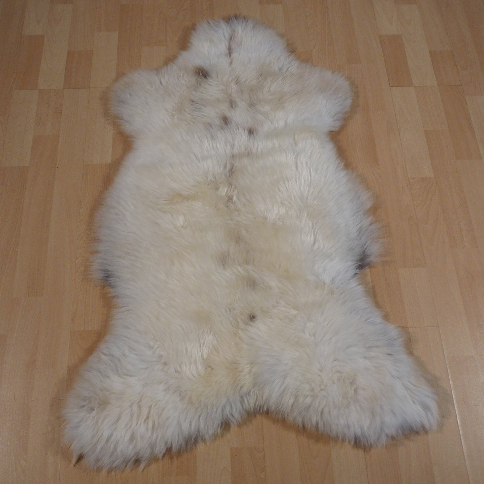 Exklusives Unikat Lammfell weiß - grau - braun 115x75cm #14648