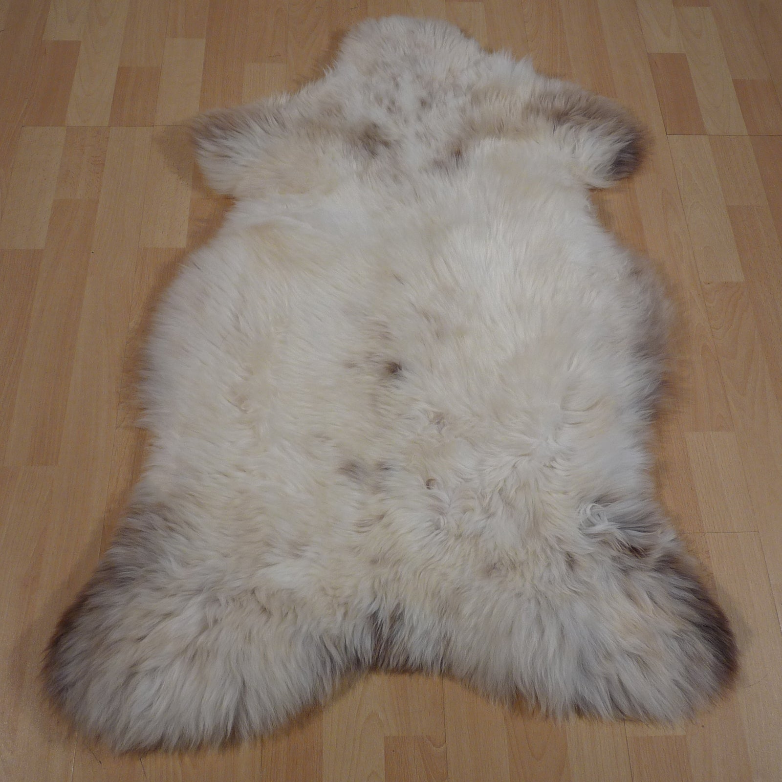 Exklusives Unikat Lammfell weiß - grau - braun 115x75cm #14663