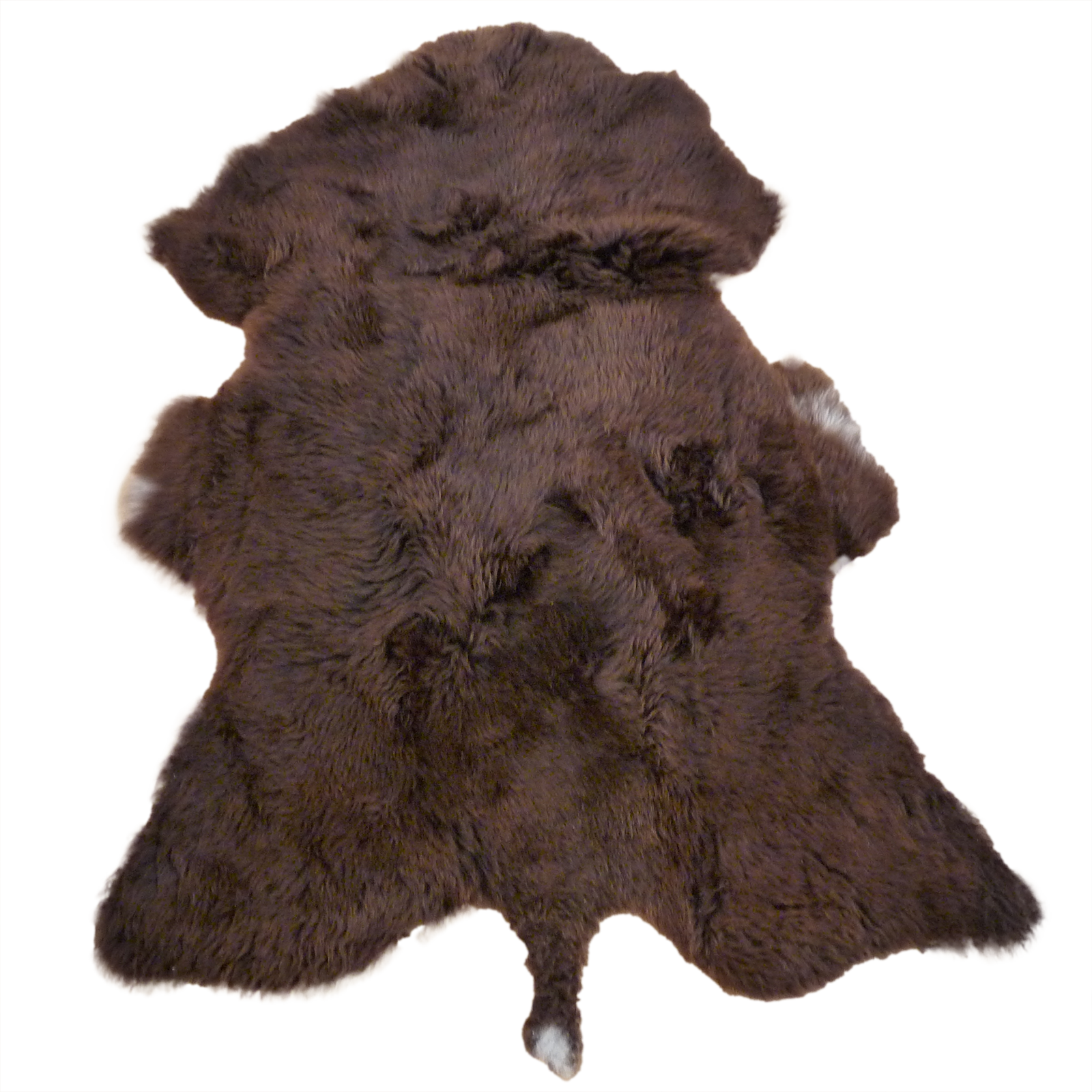 Exklusives Unikat Schaffell braun - weiß 120x90cm #14675