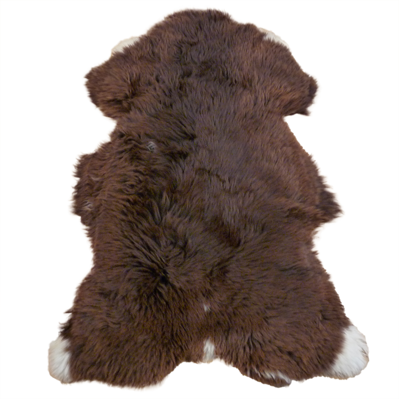 Exklusives Unikat Schaffell braun - weiß 130x85cm #14706