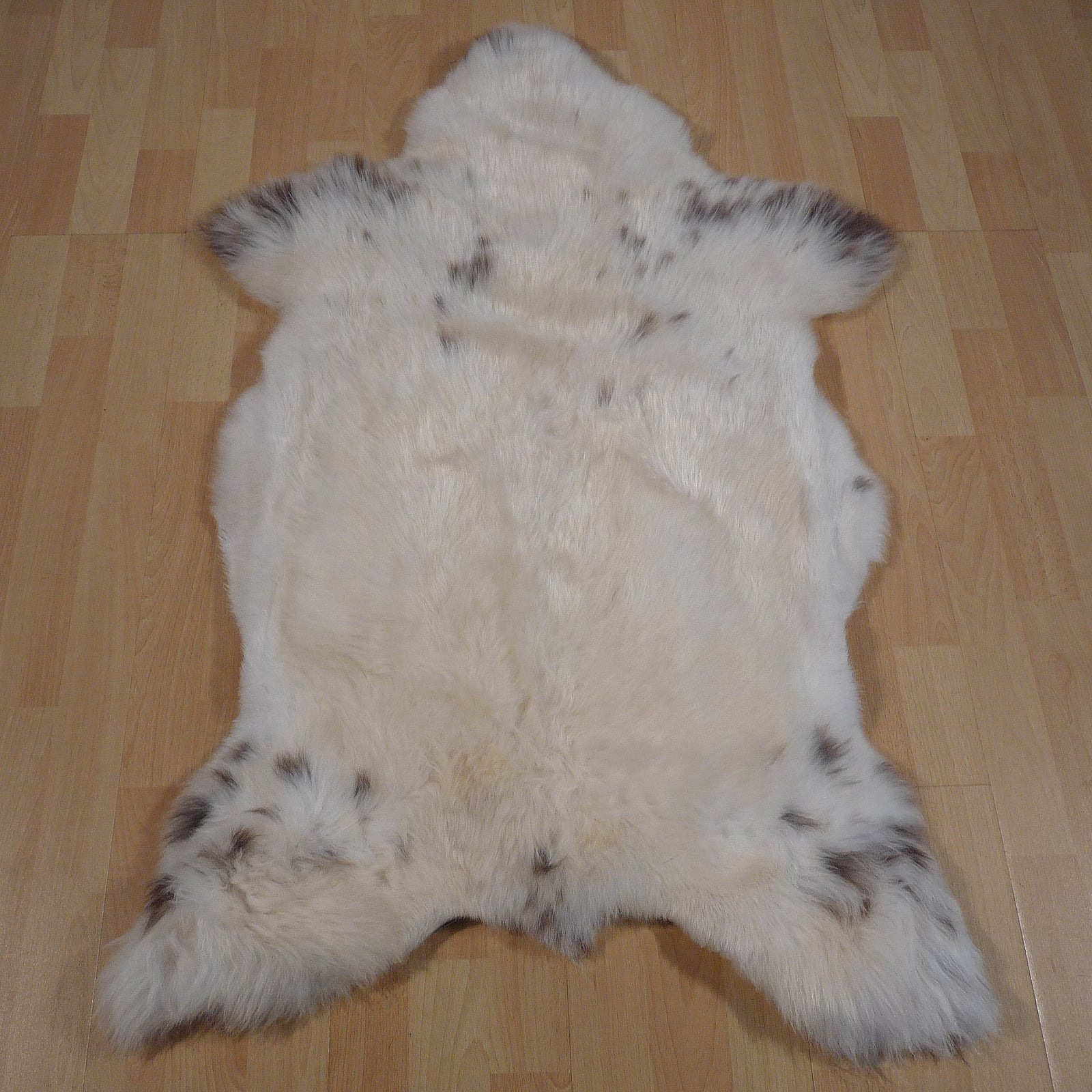 Exklusives Unikat Schaffell weiß - braun 120x80cm #14741