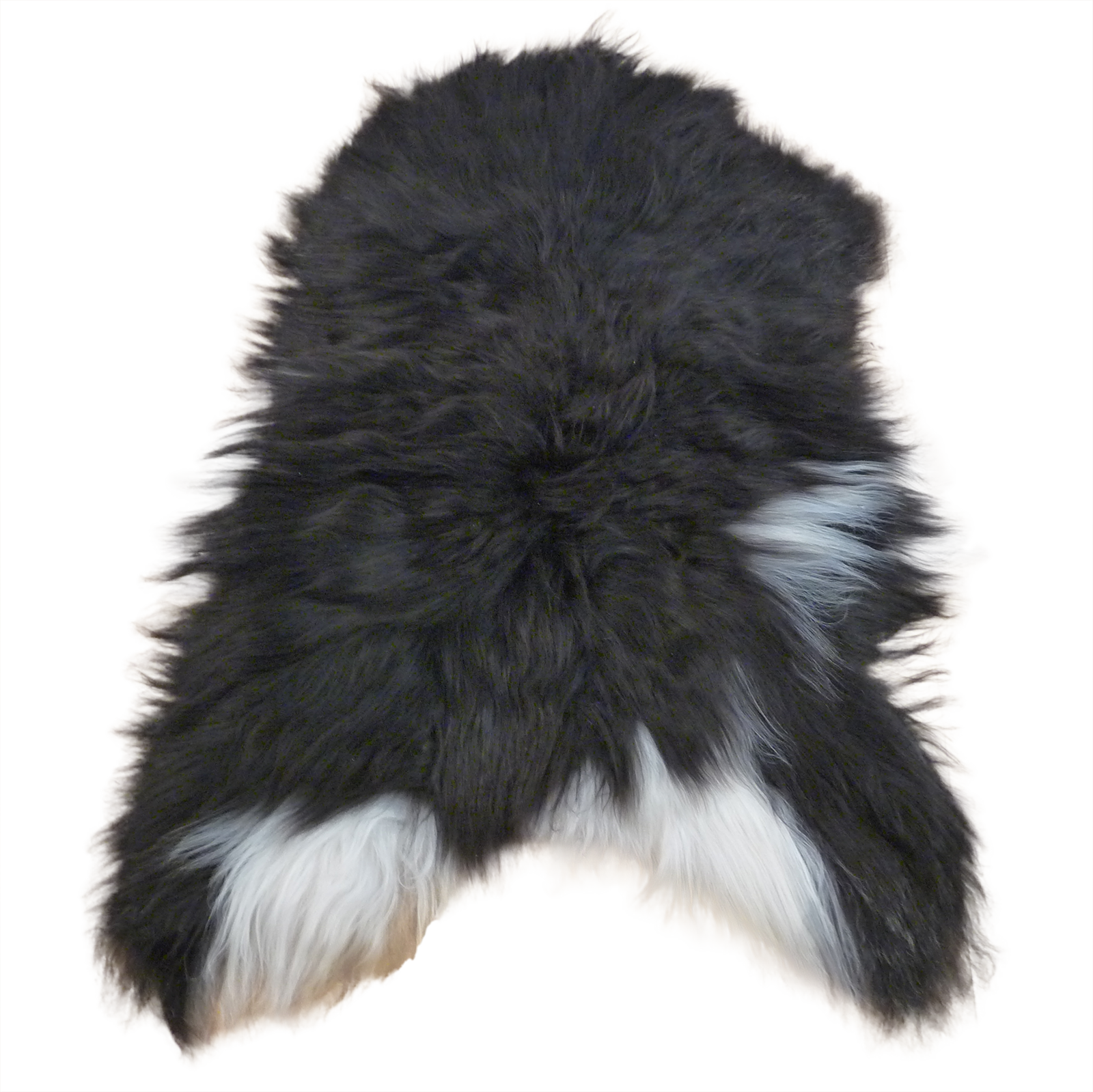 Exklusives Unikat Islandschaffell schwarz - weiß 130x85cm #14769