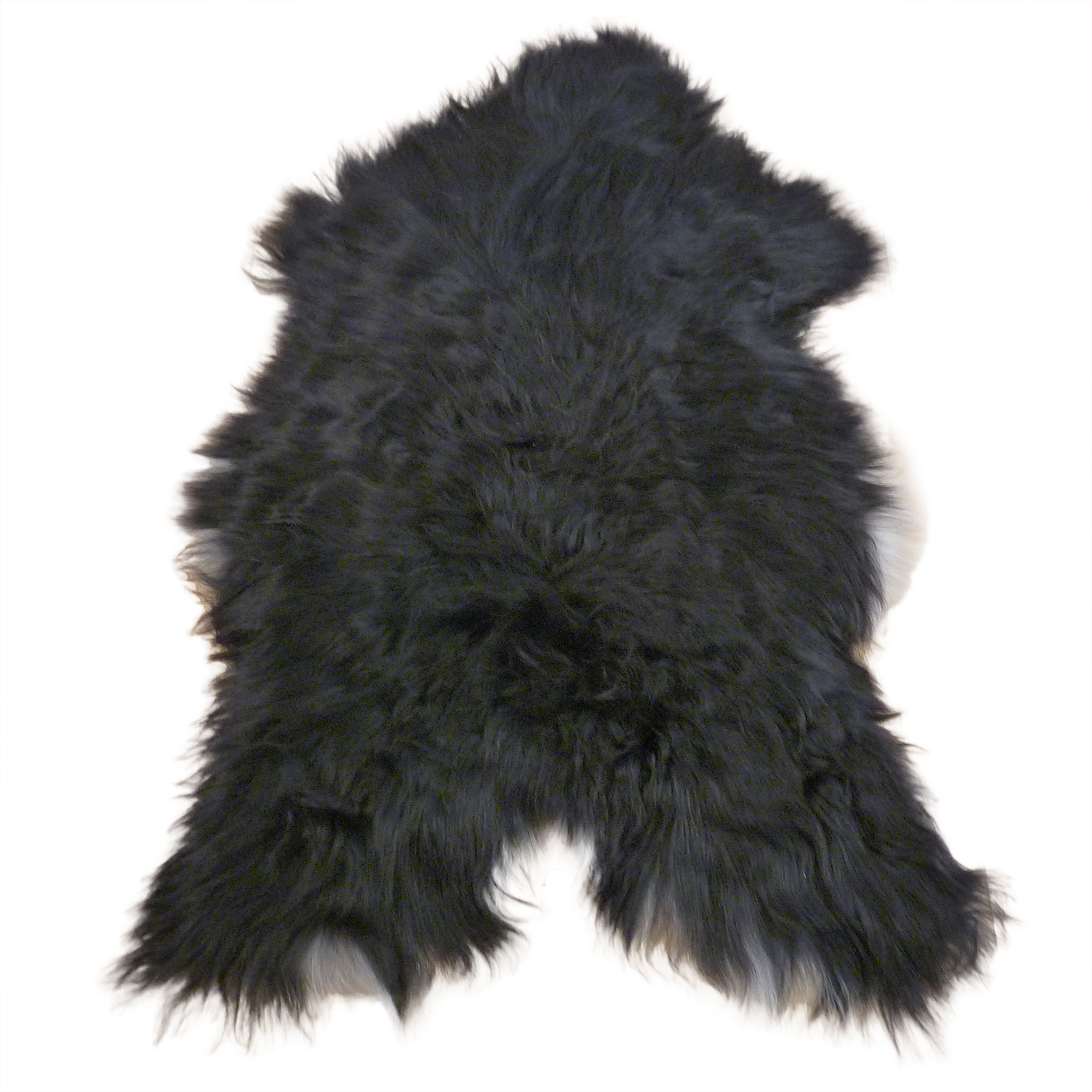 Exklusives Unikat Islandschaffell schwarz - weiß 135x85cm #14770