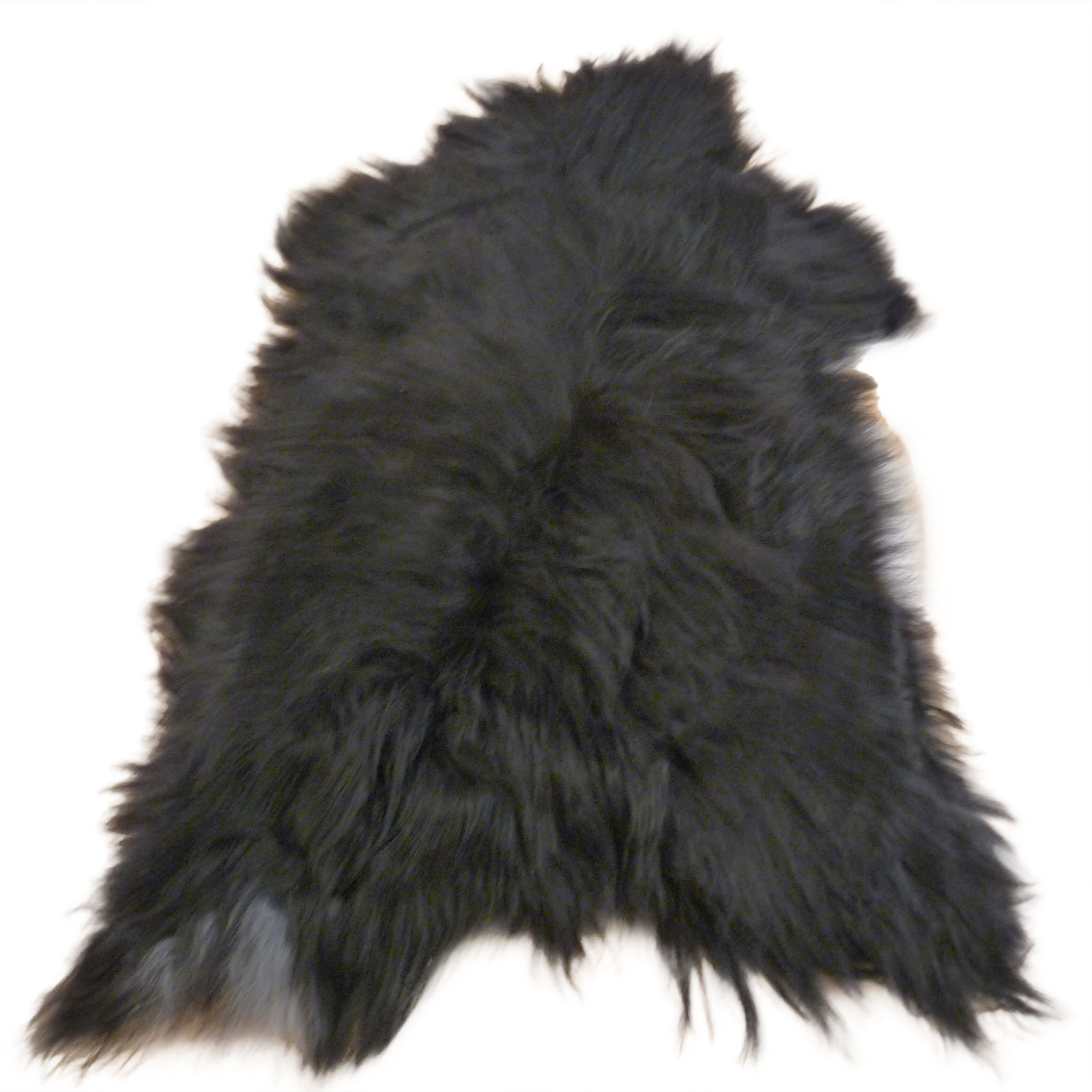 Exklusives Unikat Islandschaffell schwarz - weiß 130x85cm #14773