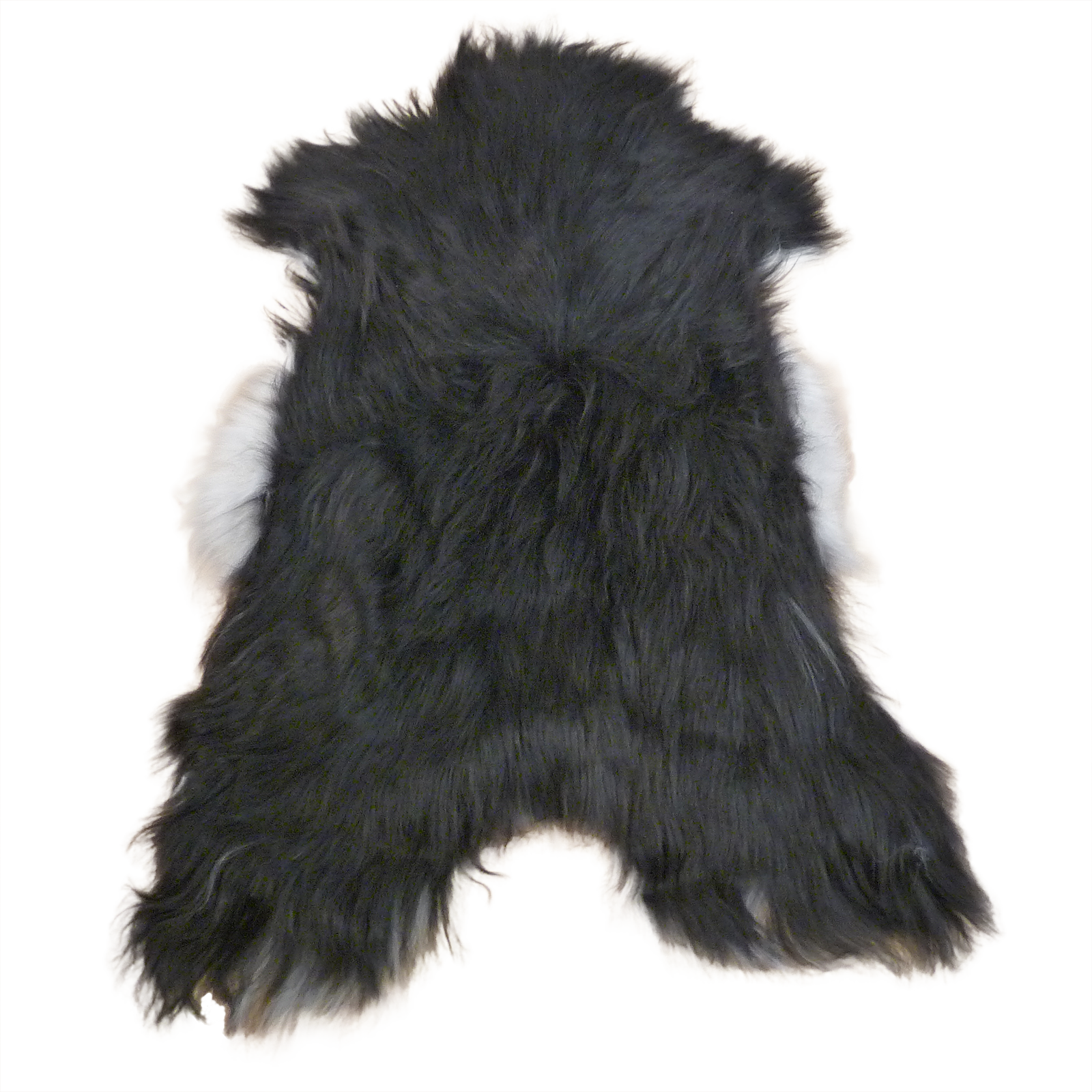 Exklusives Unikat Islandschaffell schwarz - weiß 140x85cm #14786