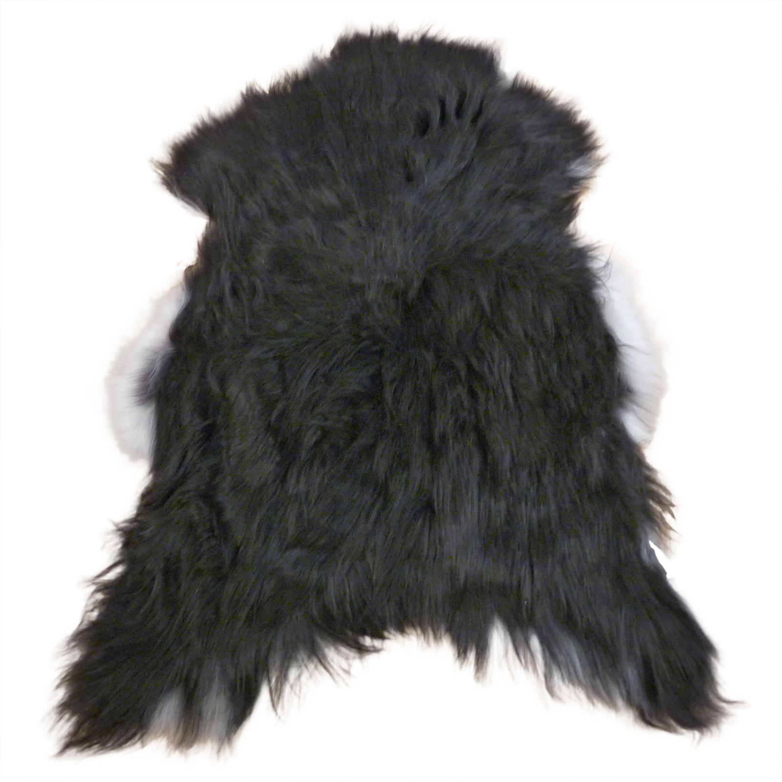 Exklusives Unikat Islandschaffell schwarz - weiß 120x85cm #14788