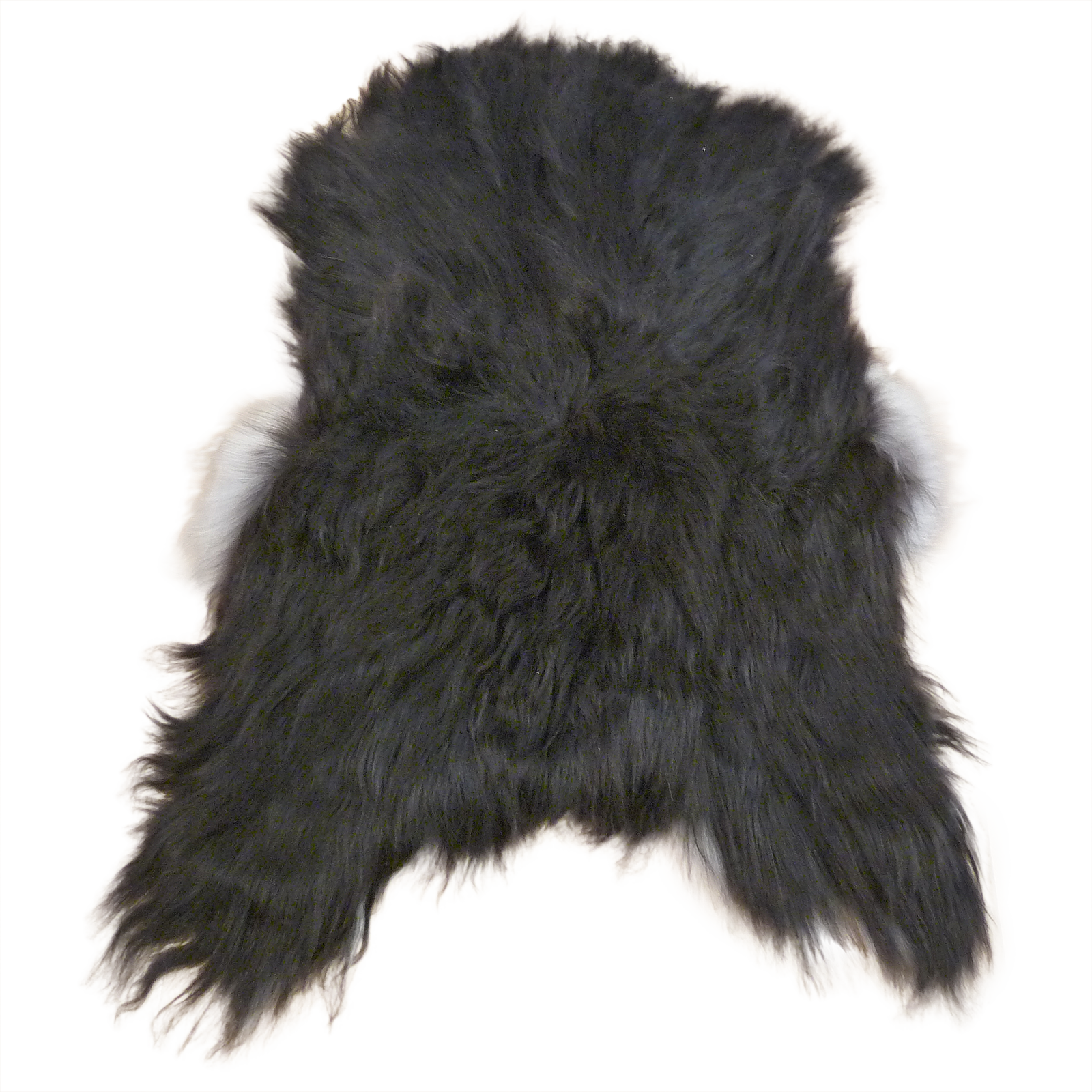 Exklusives Unikat Islandschaffell schwarz - weiß 130x90cm #14794