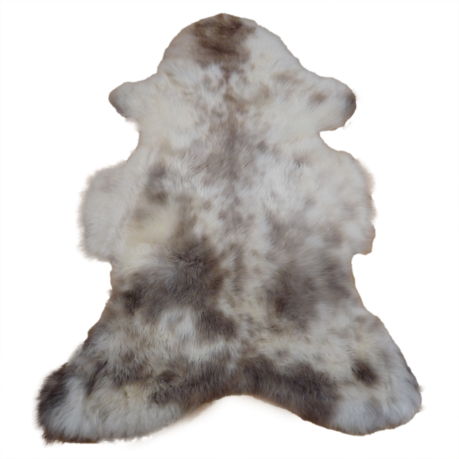 Exklusives Unikat Schaffell weiß - grau - braun 125x80cm #14800