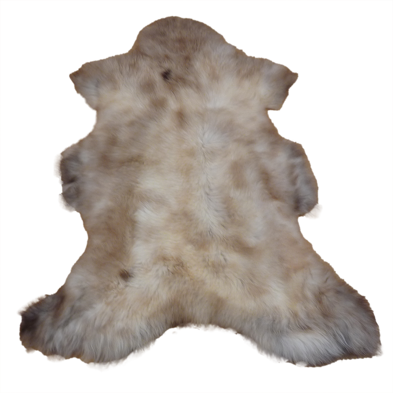 Exklusives Unikat Lammfell weiß - grau - braun 115x85cm #14801