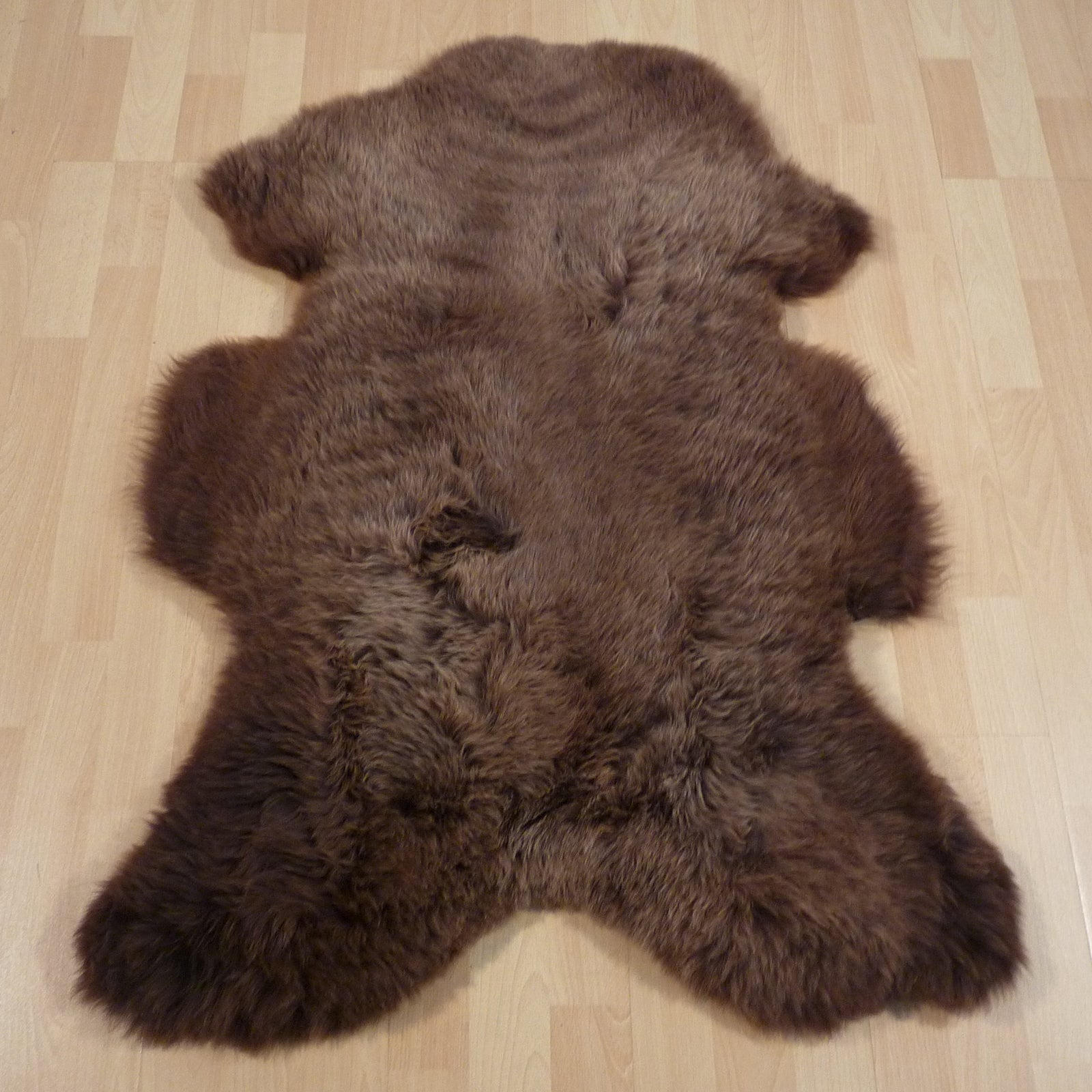 Exklusives Unikat Lammfell braun - grau 110x80cm #14805