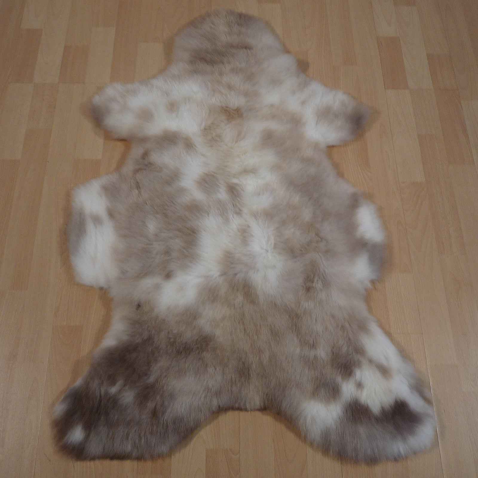 Exklusives Unikat Lammfell weiß - grau - braun 115x75cm #14809