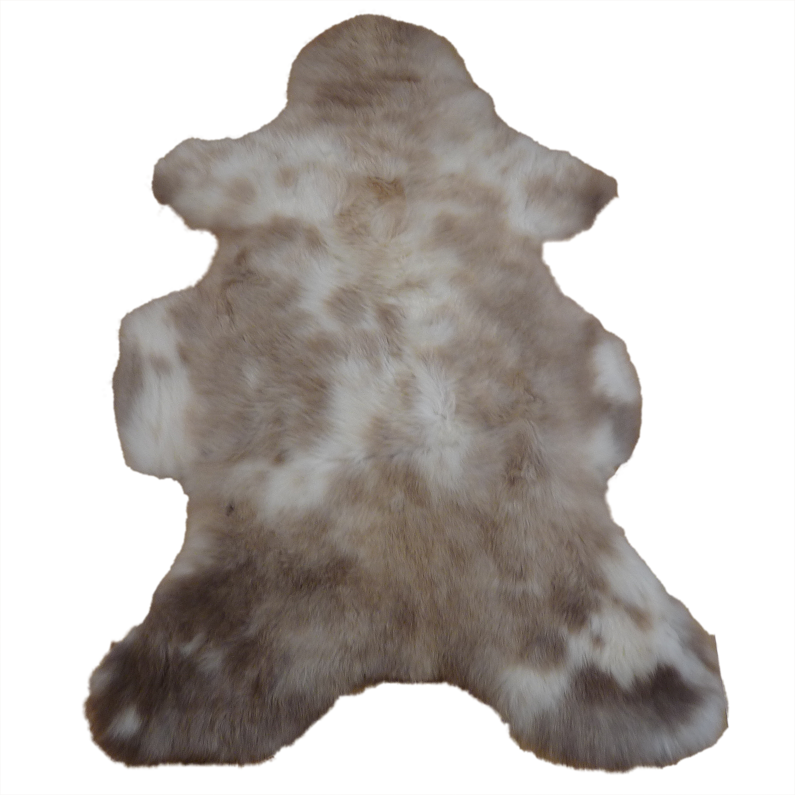 Exklusives Unikat Lammfell weiß - grau - braun 115x75cm #14809