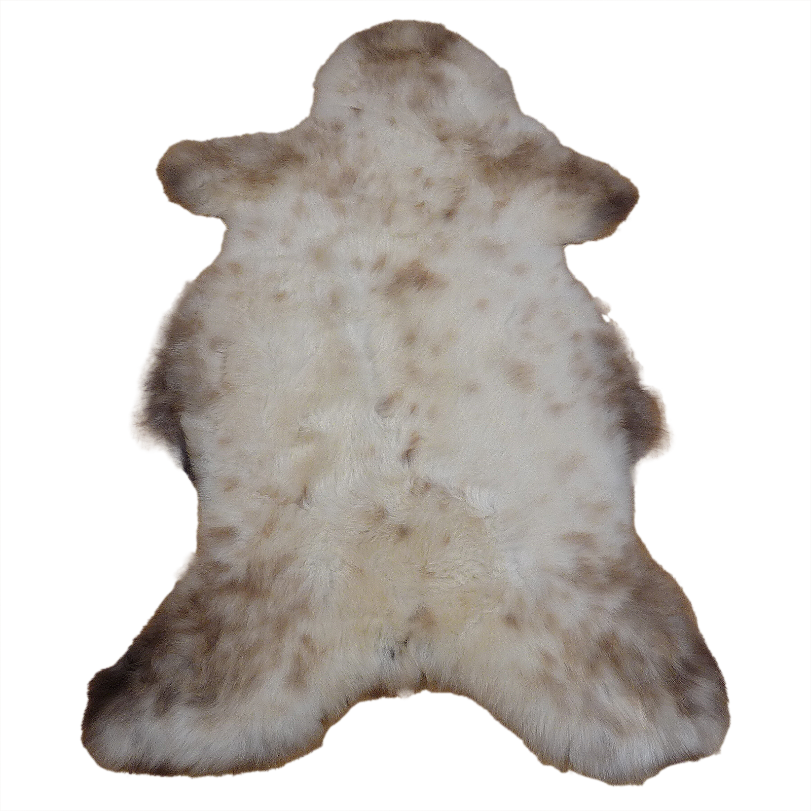 Exklusives Unikat Lammfell weiß - braun 110x70cm #14816