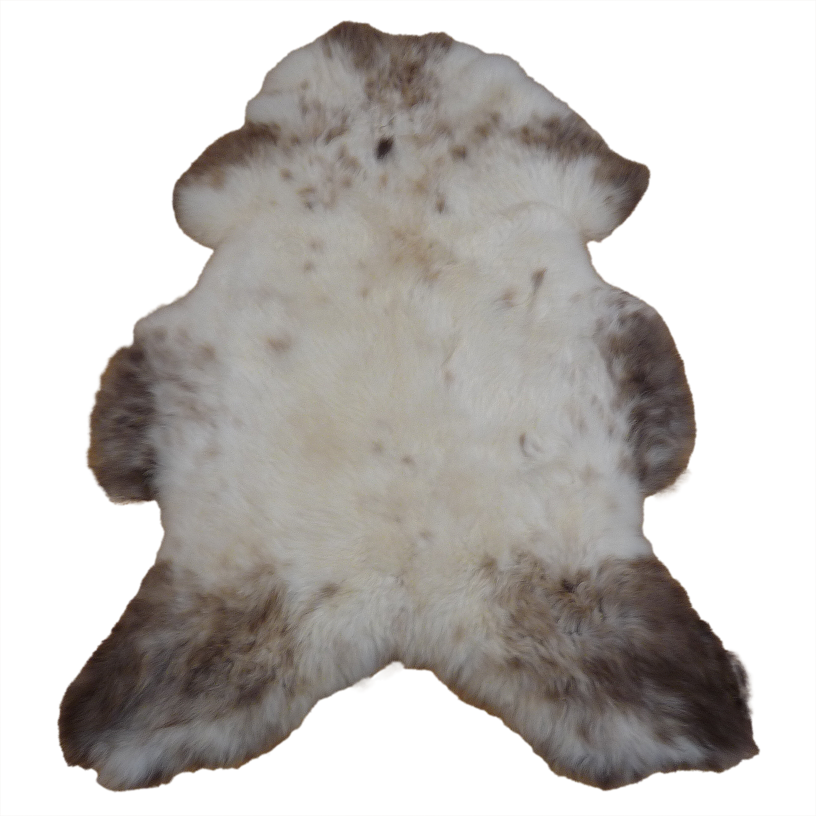 Exklusives Unikat Schaffell weiß - grau - braun 120x85cm #14817