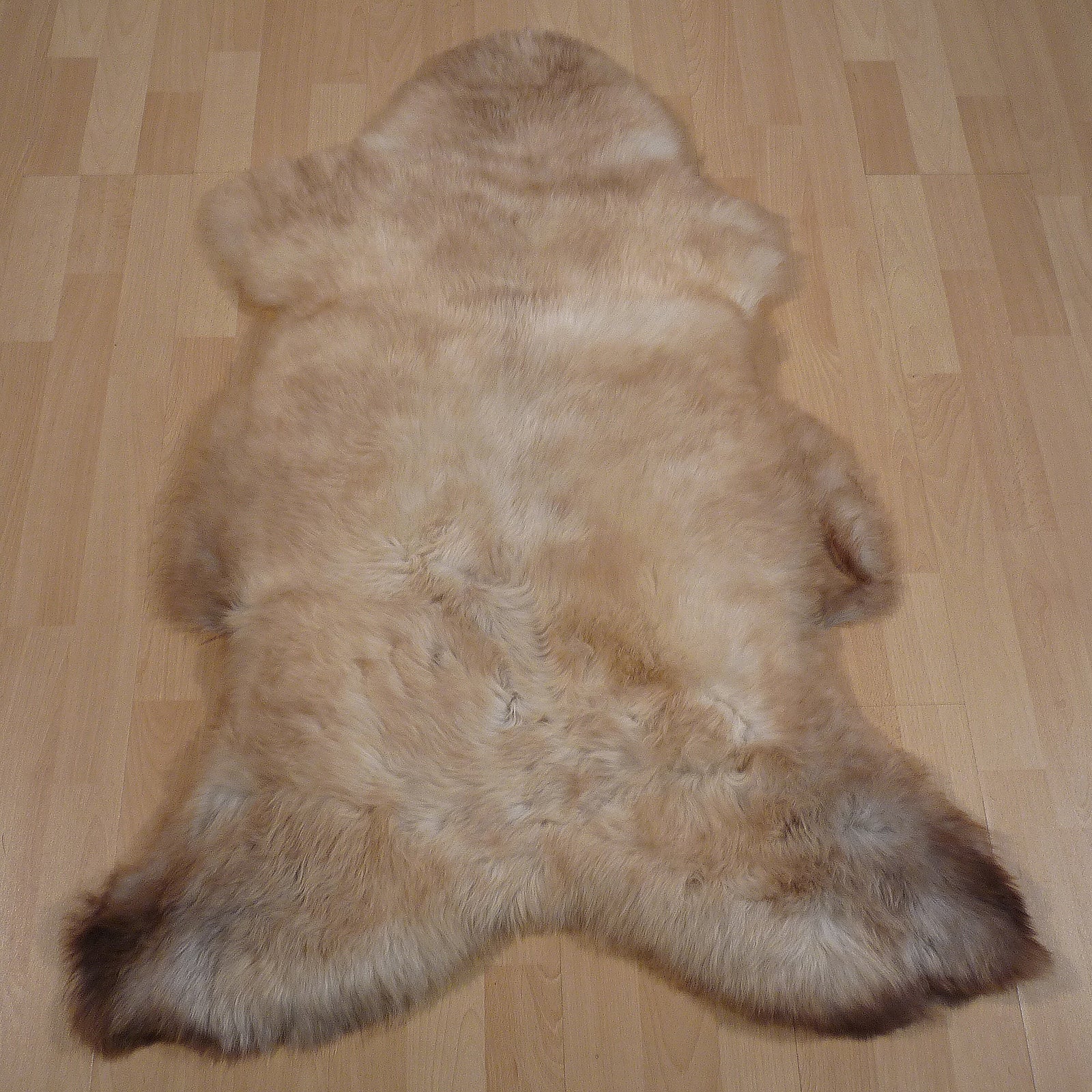 Exklusives Unikat Lammfell grau - hellbraun 115x85cm #14818