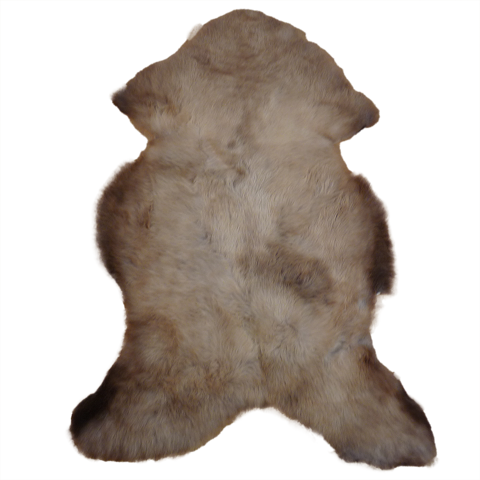 Exklusives Unikat Schaffell hellbraun - grau 120x75cm #14841