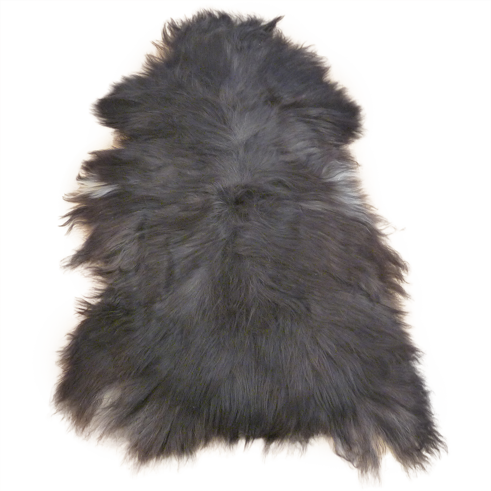 Exklusives Unikat Islandschaffell weiß - schwarzbraun 155x90cm #14899