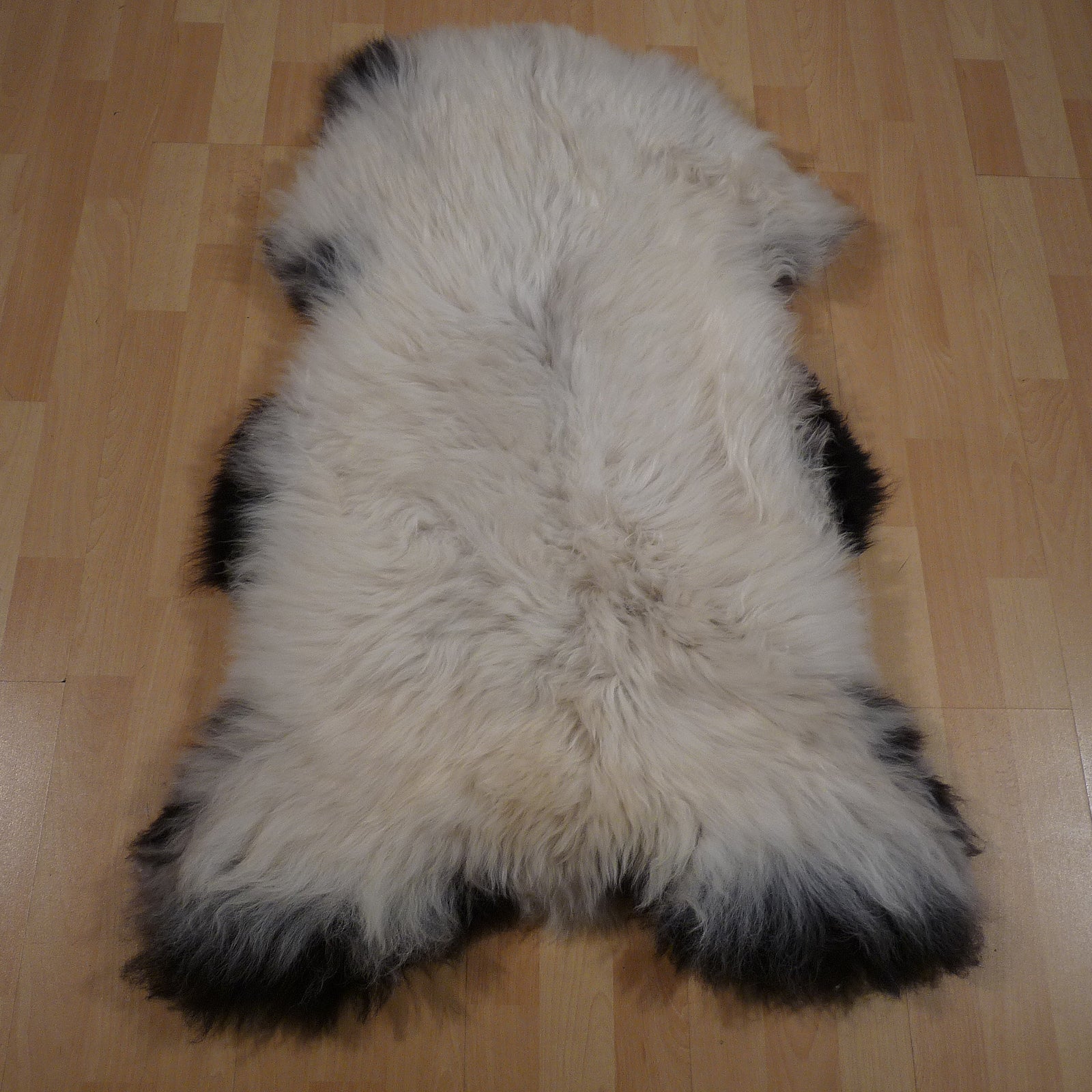 Exklusives Unikat Lammfell beige - schwarzbraun 110x70cm #15202