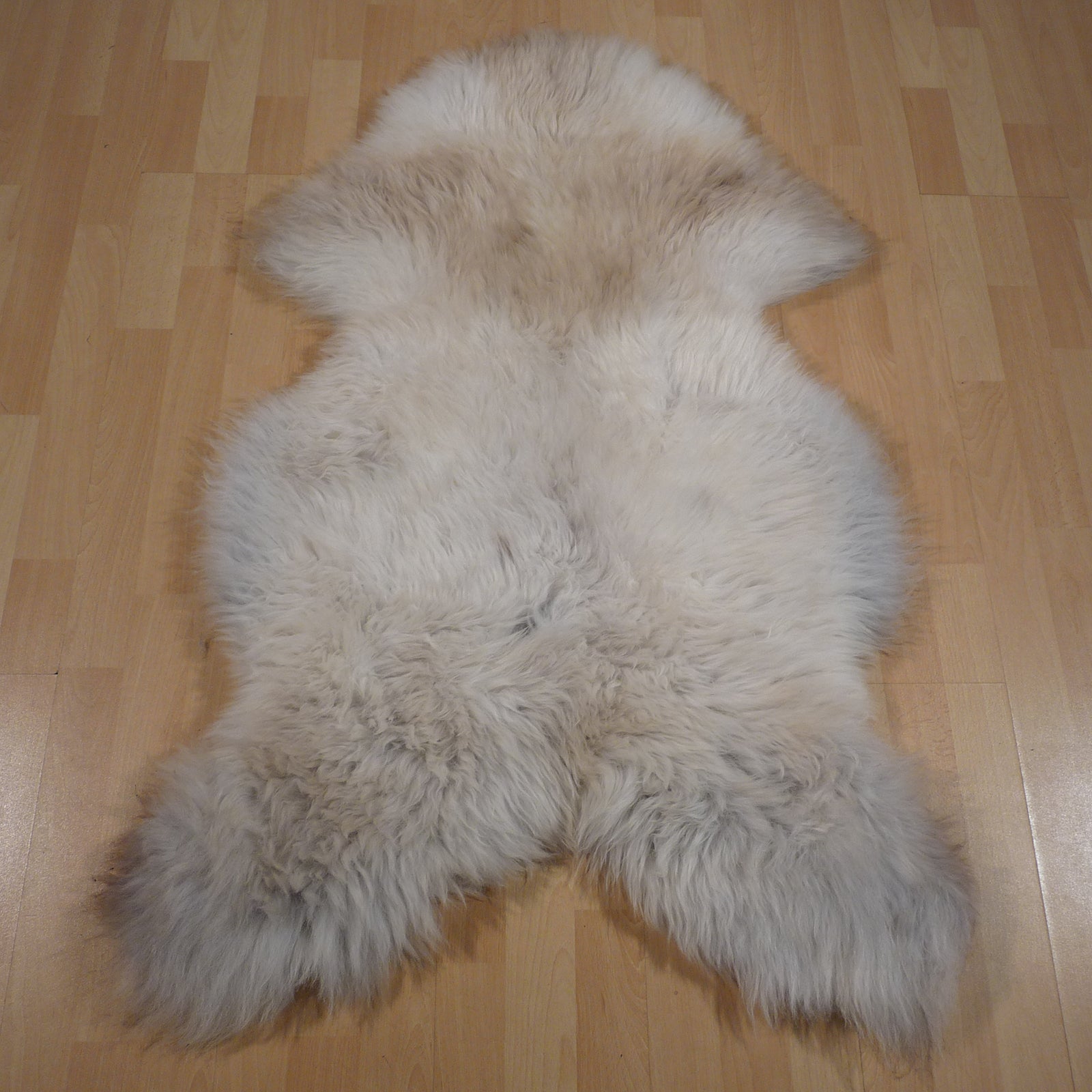 Exklusives Unikat Schaffell weiß - grau - braun 125x80cm #15204