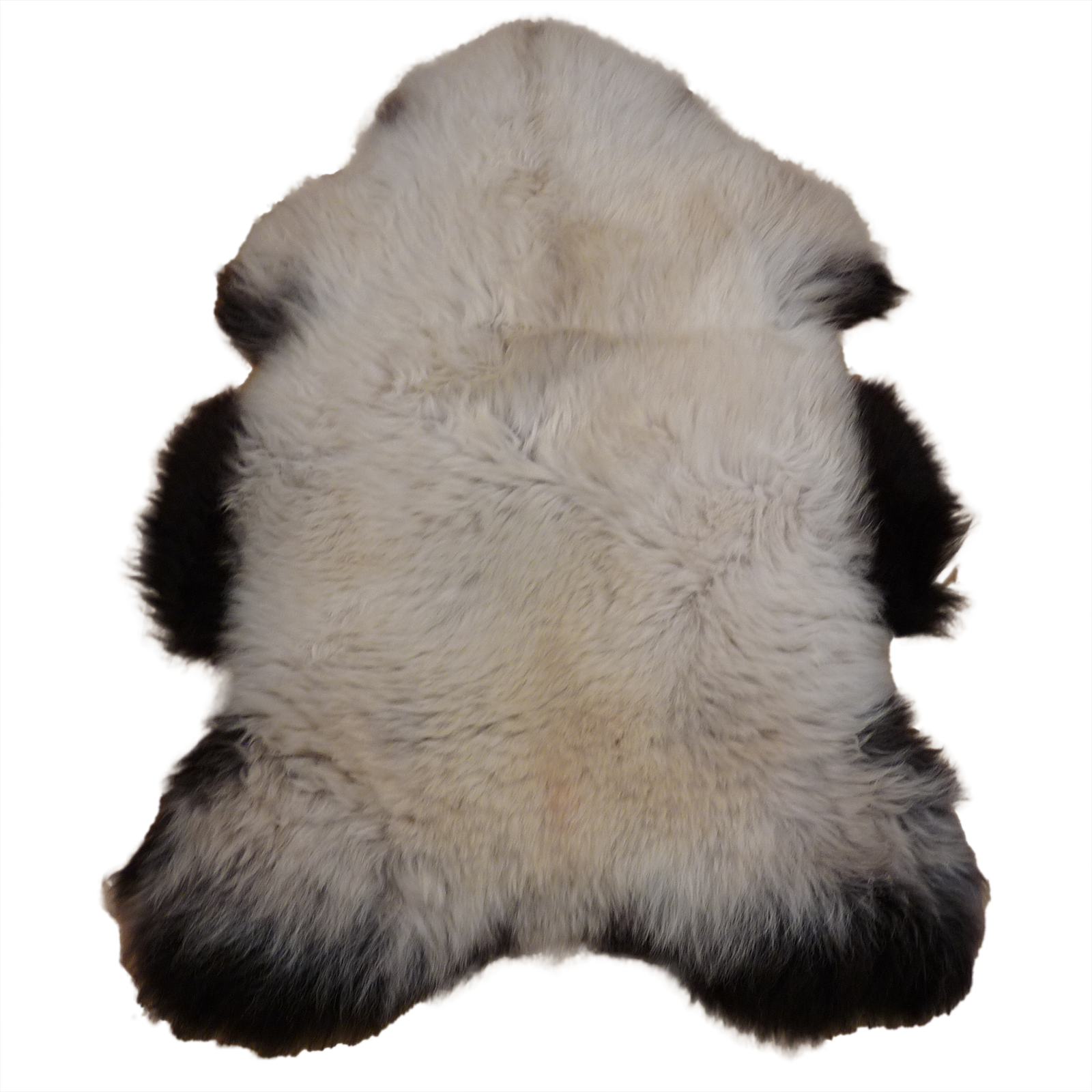 Exklusives Unikat Lammfell beige - schwarzbraun 110x80cm #15209