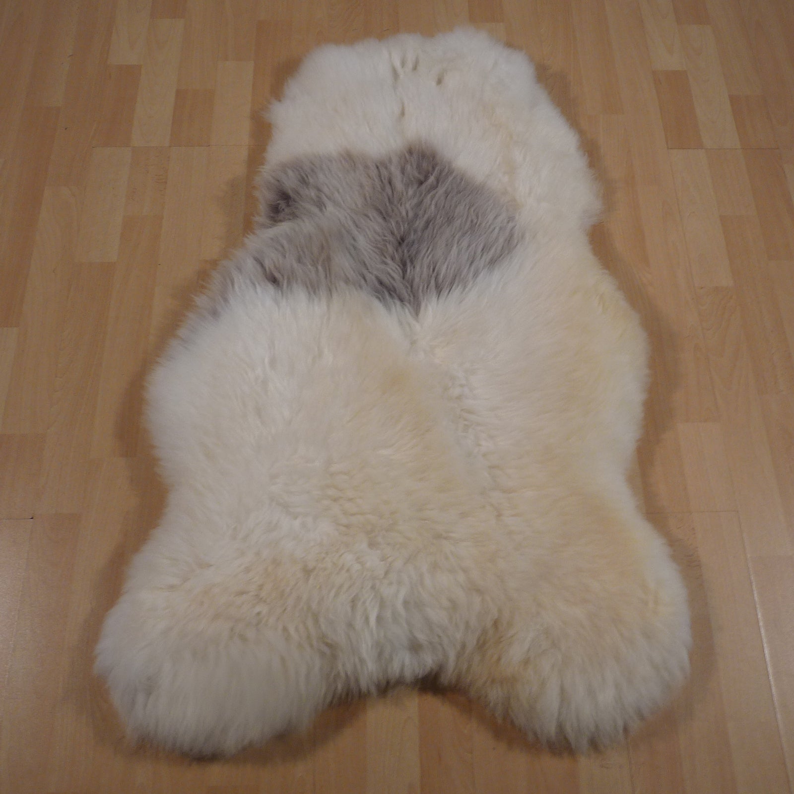 Exklusives Unikat Schaffell weiß - beige - graubraun 120x75cm #15217