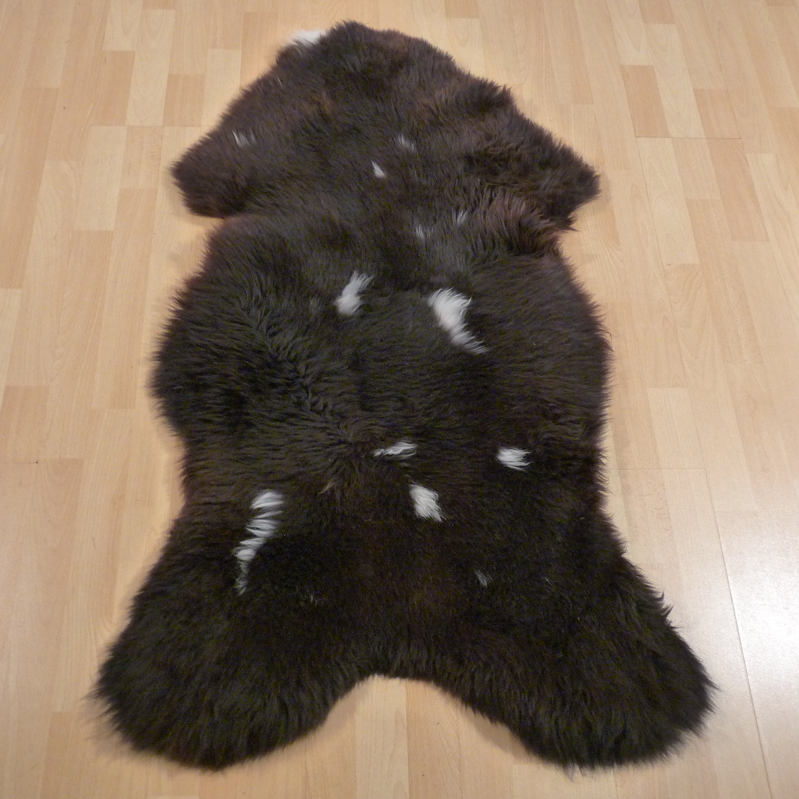Exklusives Unikat Lammfell braun - weiß 130x70cm #15705