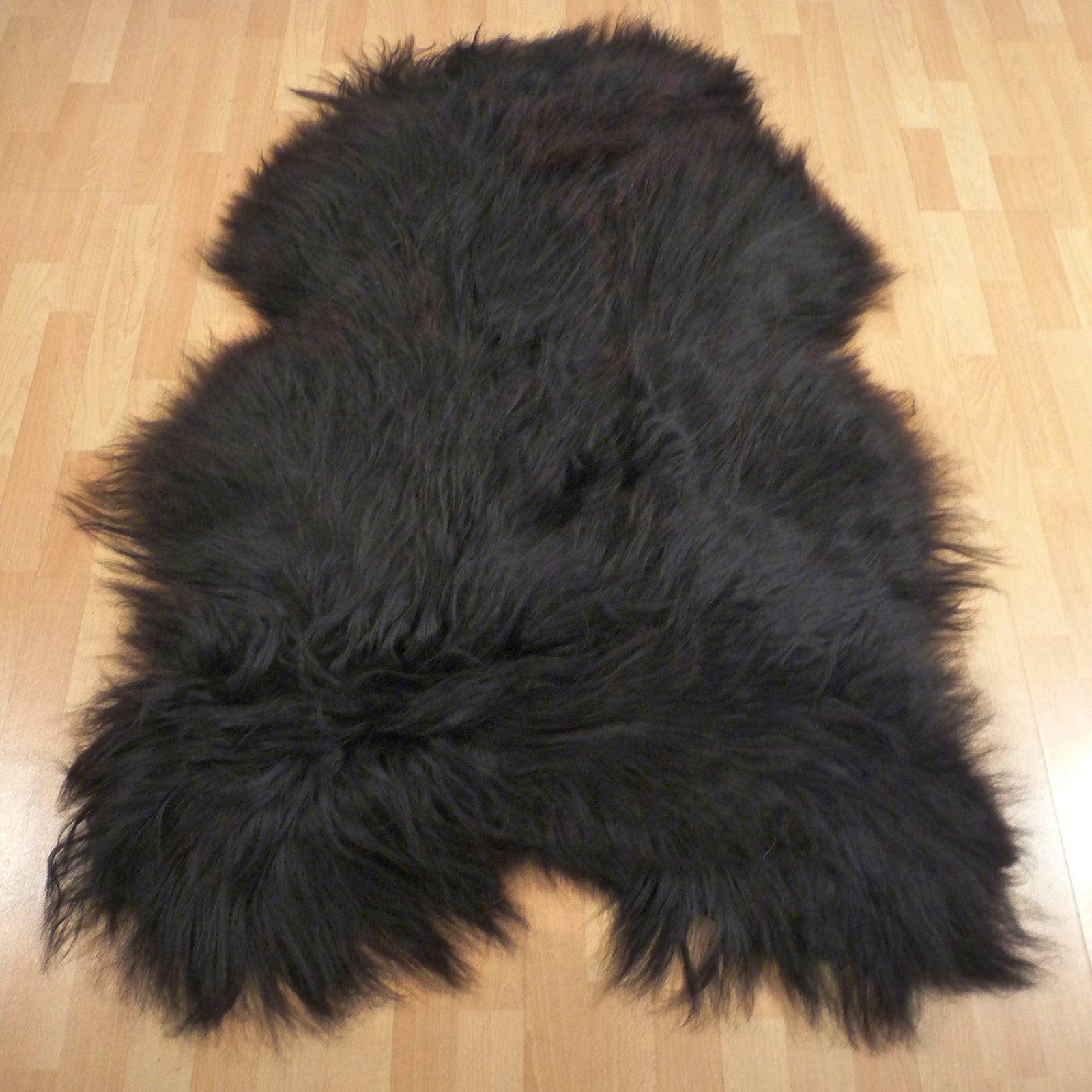 Exklusives Unikat Islandschaffell schwarz - braun 150x100cm #15750