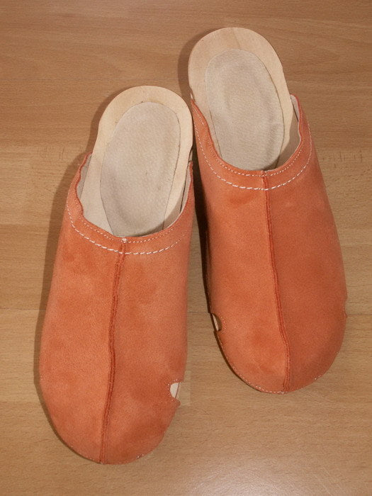 Schwedenclogs Clogs Leder Holz orange
