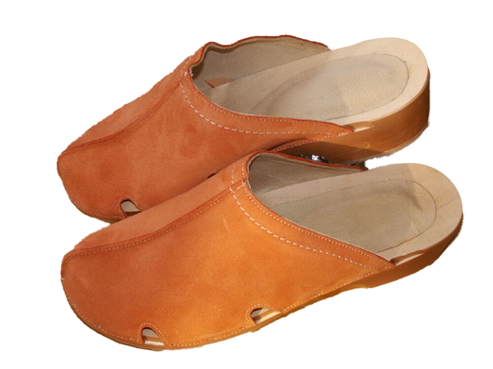 Schwedenclogs Clogs Leder Holz orange