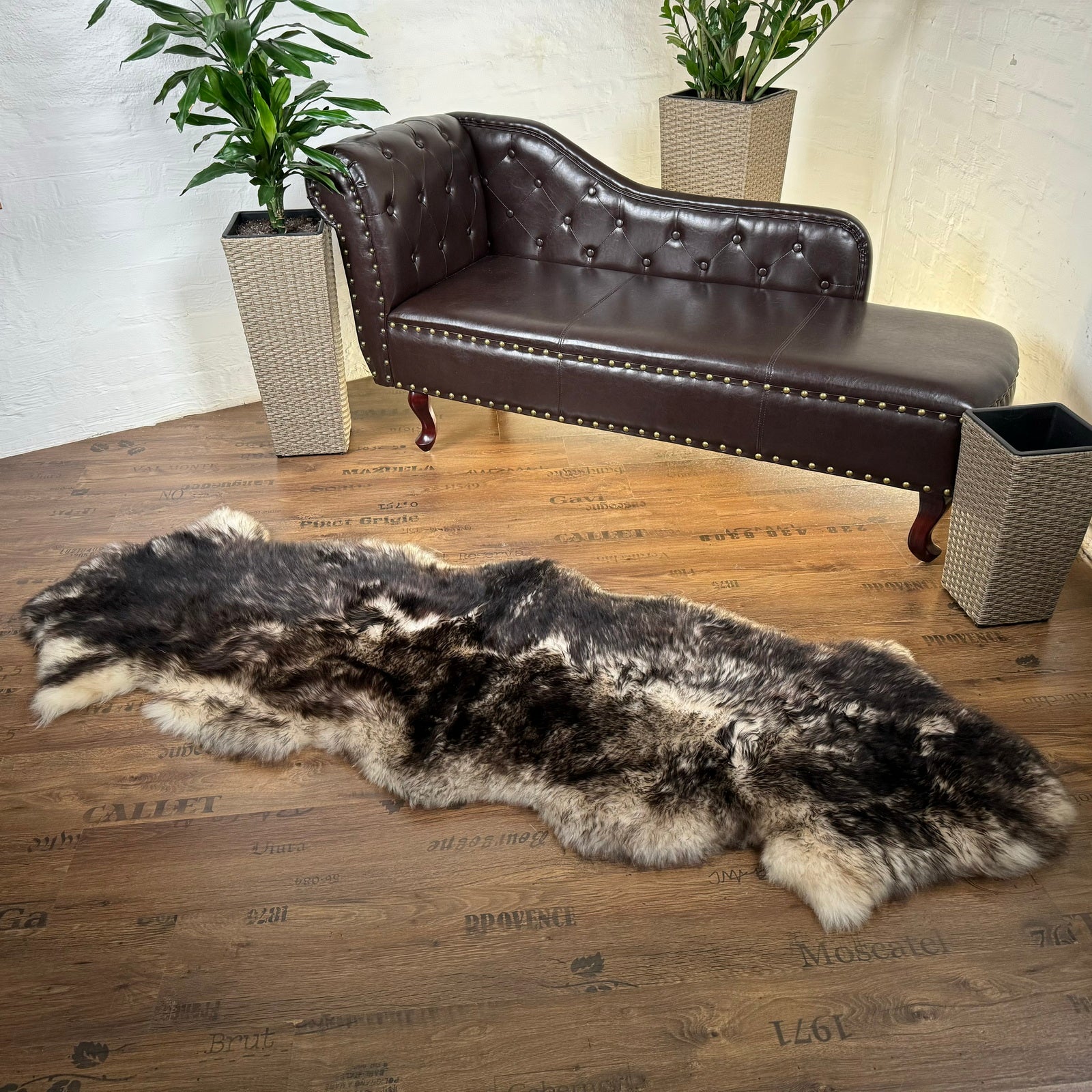 MEIWITT® Schaffellläufer weiss taupe