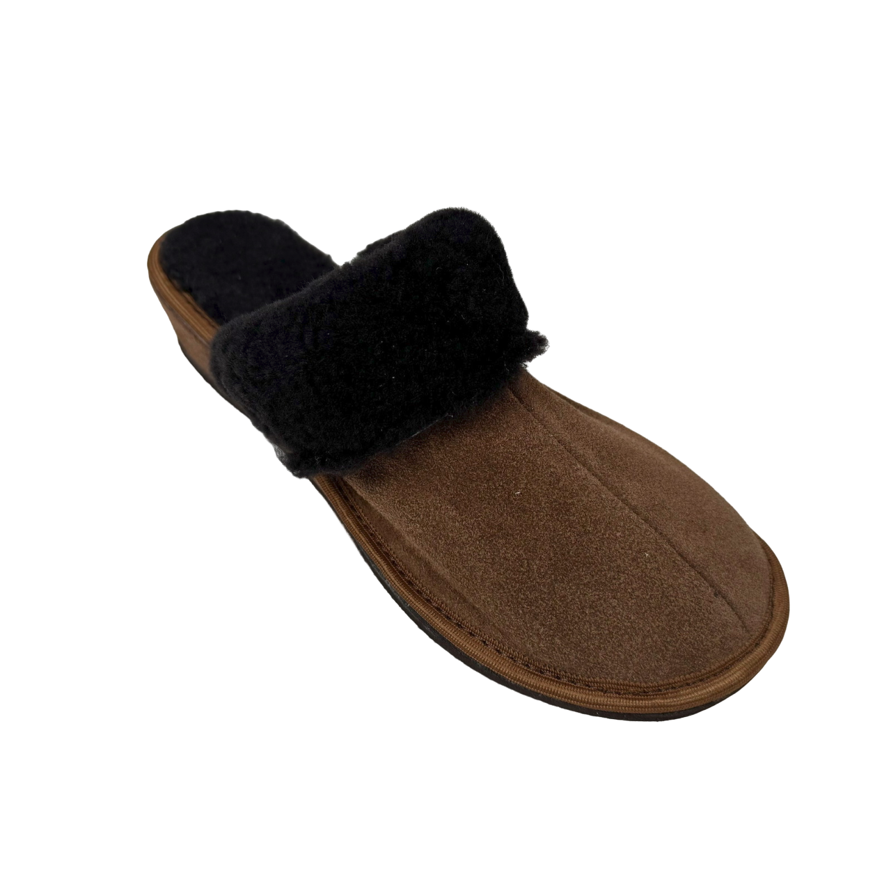 Damen Lammfell Hausschuhe Slipper Wildleder braun