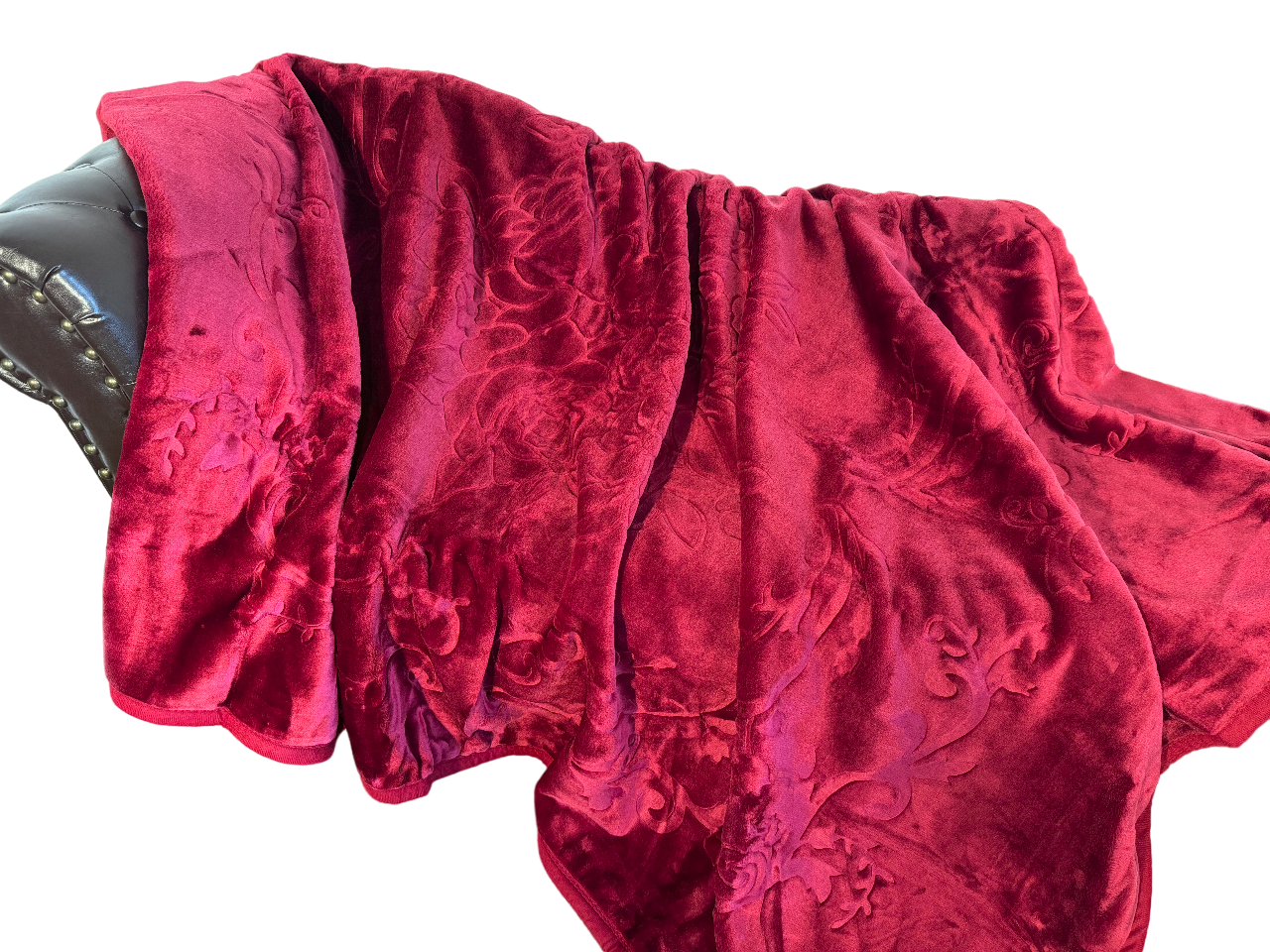 Kuscheldecke Tagesdecke Wohndecke im Luxus-Design brombeer