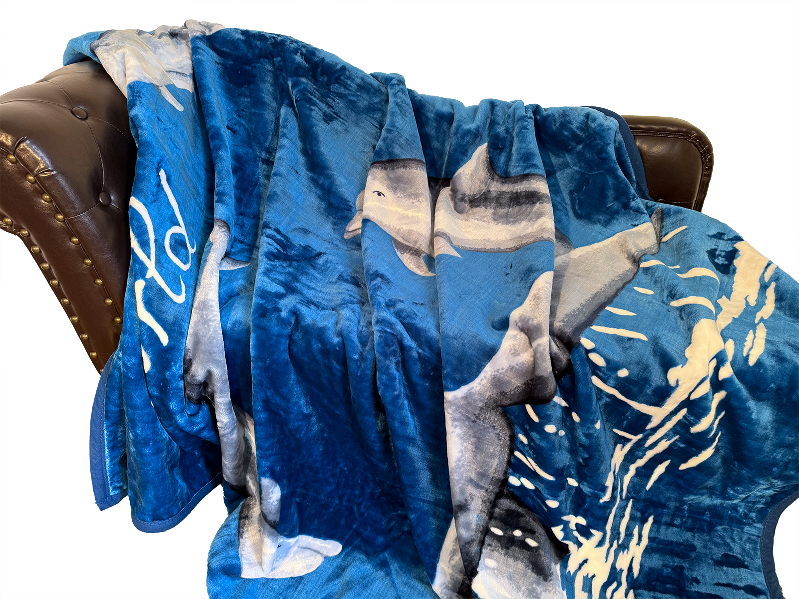 Kuscheldecke Tagesdecke Wohndecke Tiermotiv Delfin