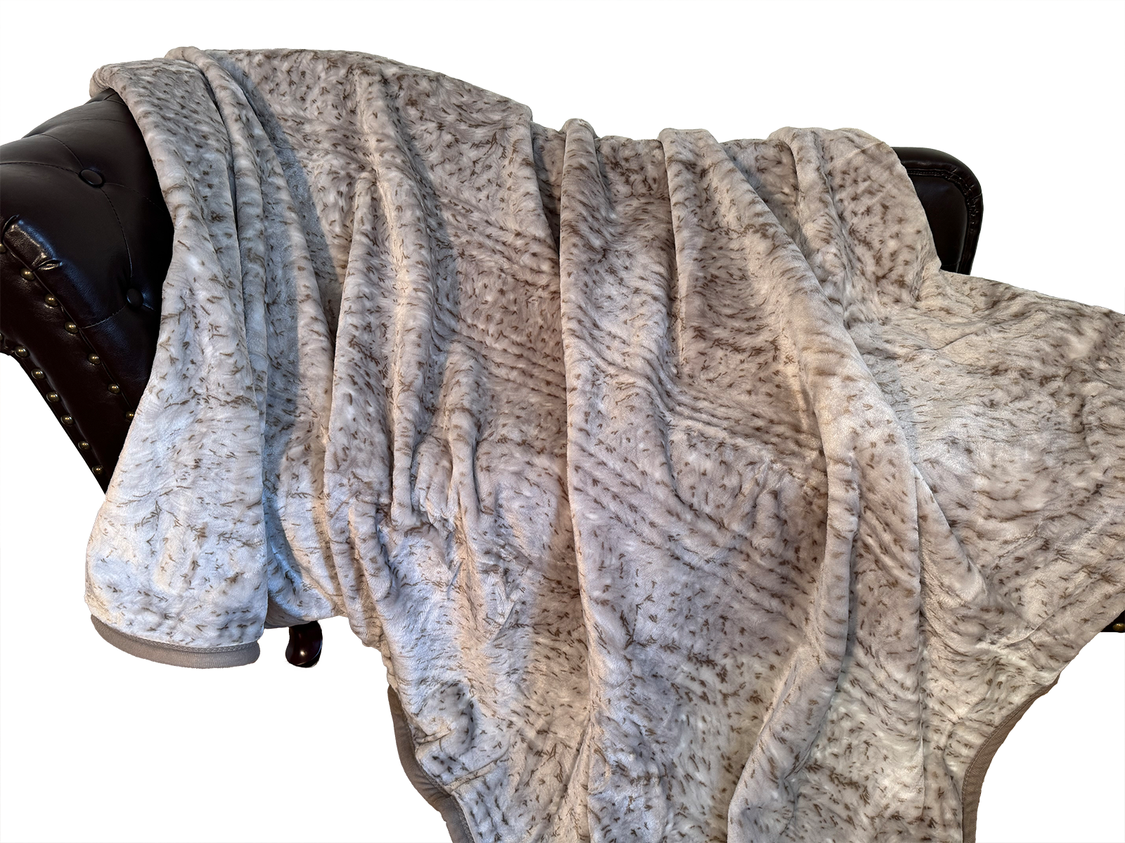 Kuscheldecke Tagesdecke Wohndecke Felloptik Felldesign grau