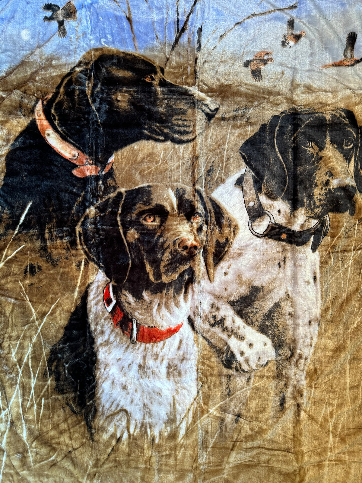 Kuscheldecke Tagesdecke Wohndecke Tiermotiv Jagdhunde