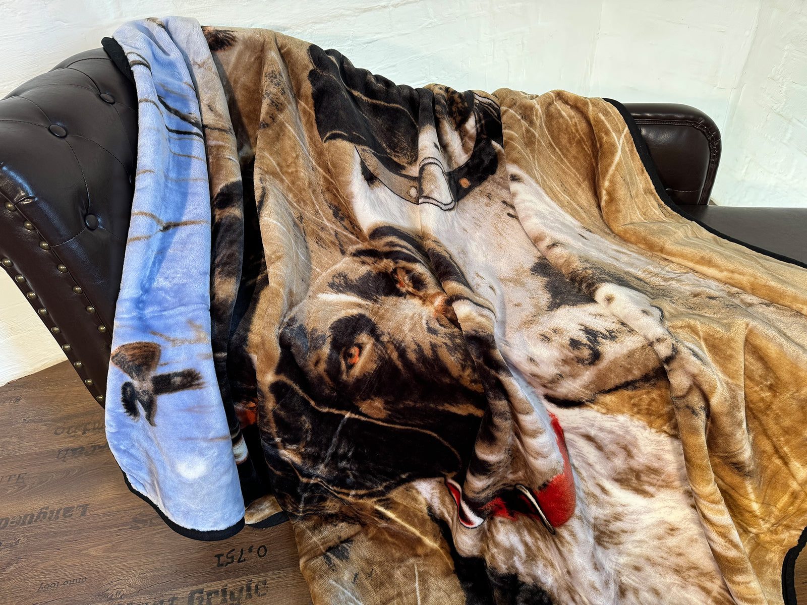Kuscheldecke Tagesdecke Wohndecke Tiermotiv Jagdhunde