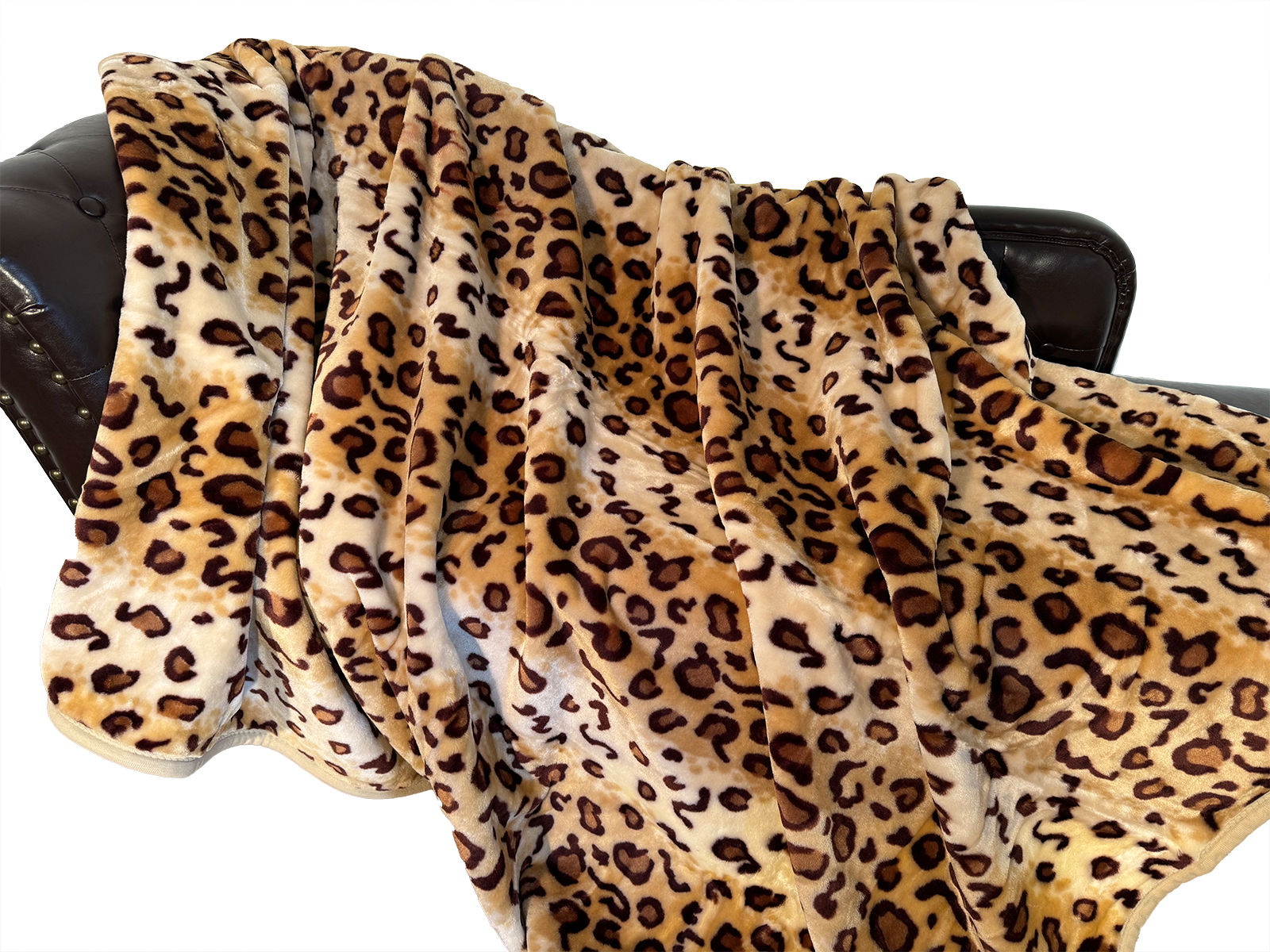 Kuscheldecke Tagesdecke Wohndecke Felloptik Leoparden-Look