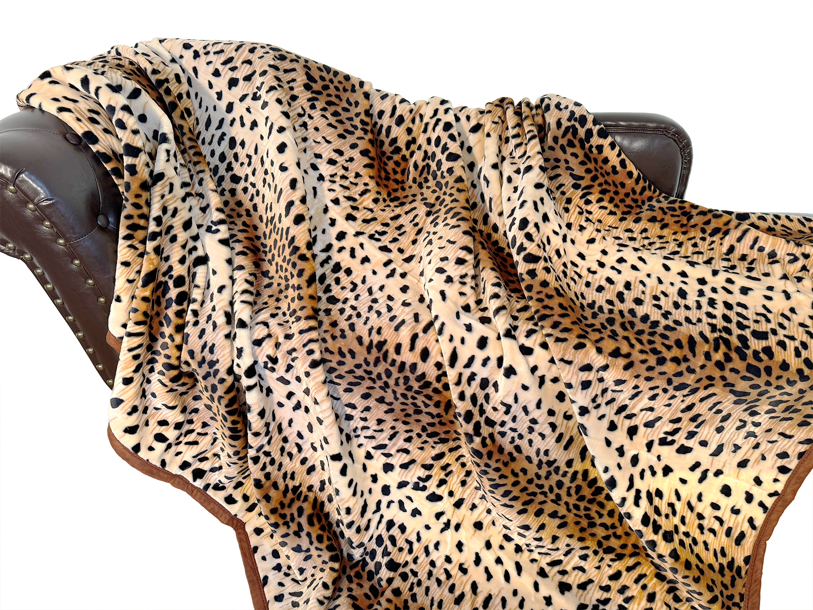 Kuscheldecke Tagesdecke Wohndecke Felloptik Leopard-Modell II
