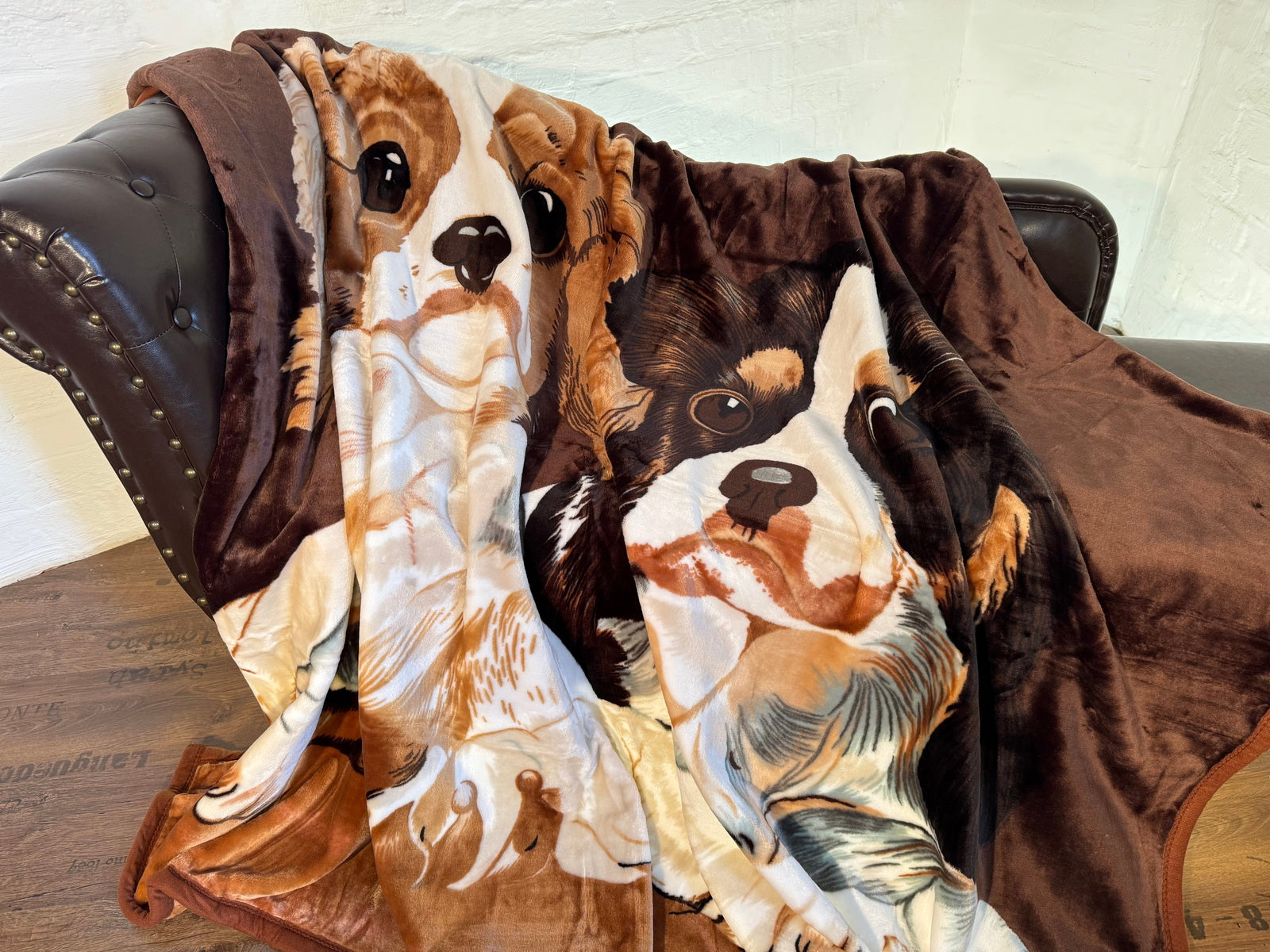 Kuscheldecke Tagesdecke Wohndecke Tiermotiv Hunde Spaniel