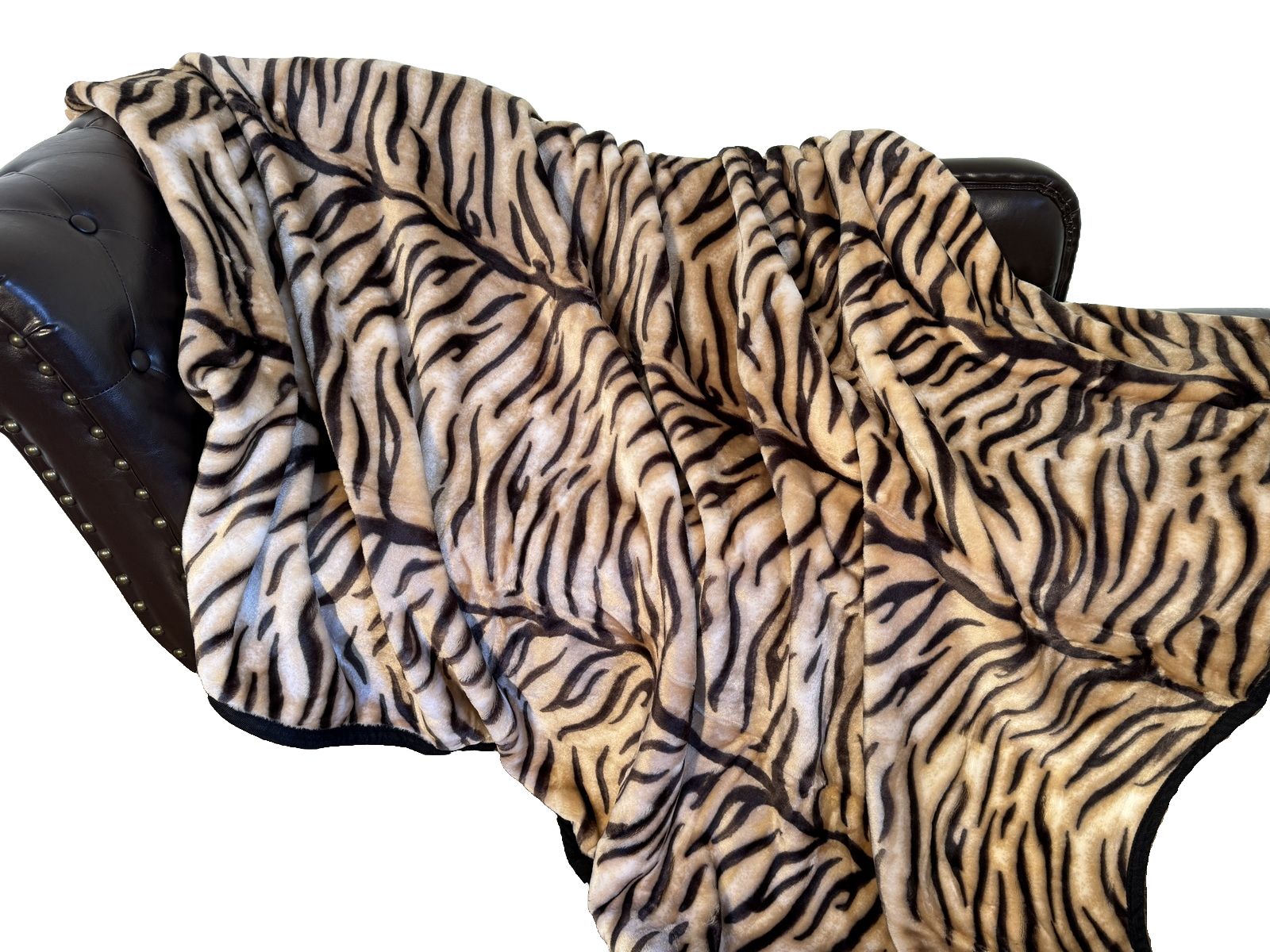 Kuscheldecke Tagesdecke Wohndecke Felloptik Tigerfell Modell II