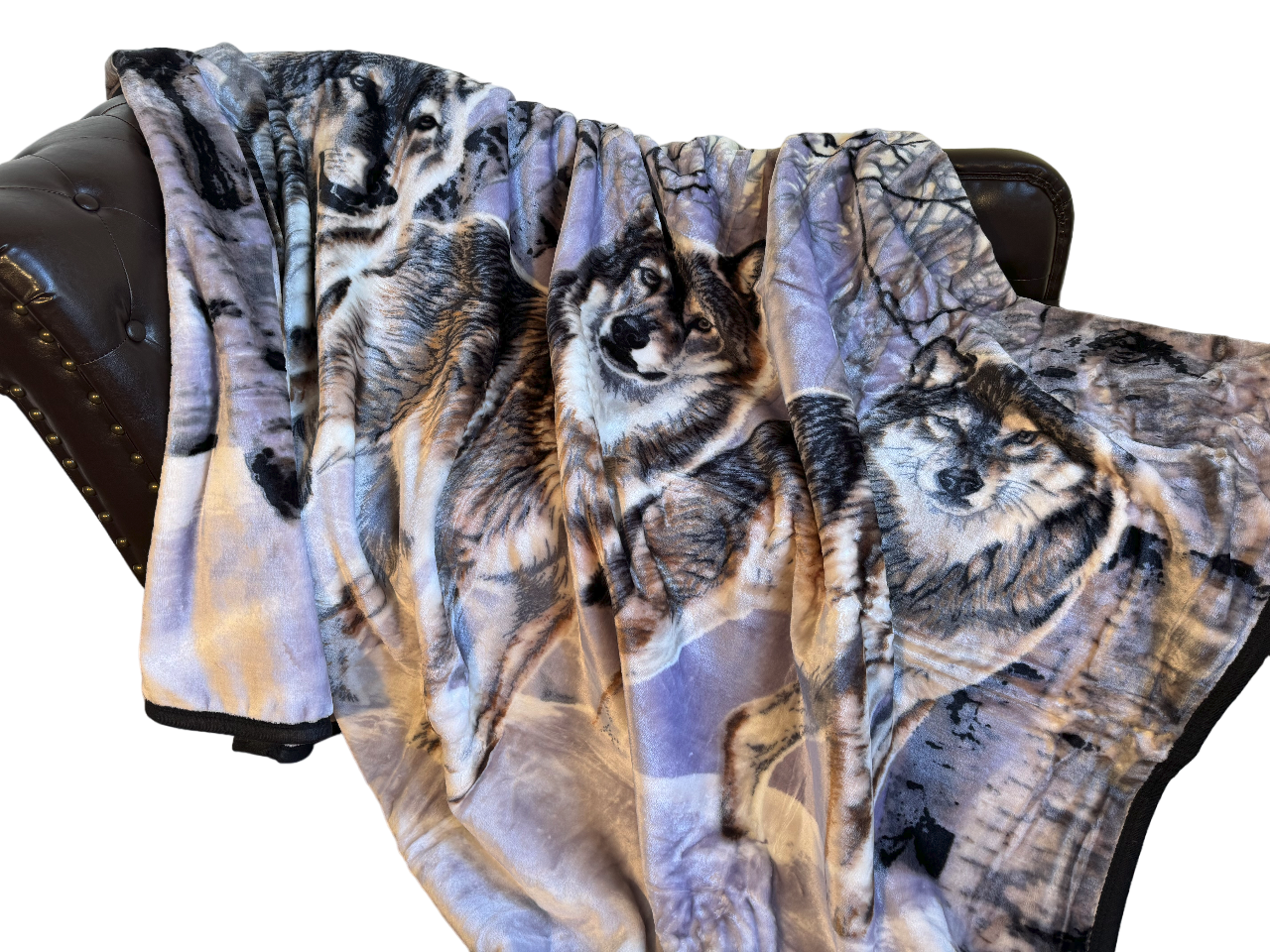 Kuscheldecke Tagesdecke Wohndecke Tiermotiv Wolf/Wölfe