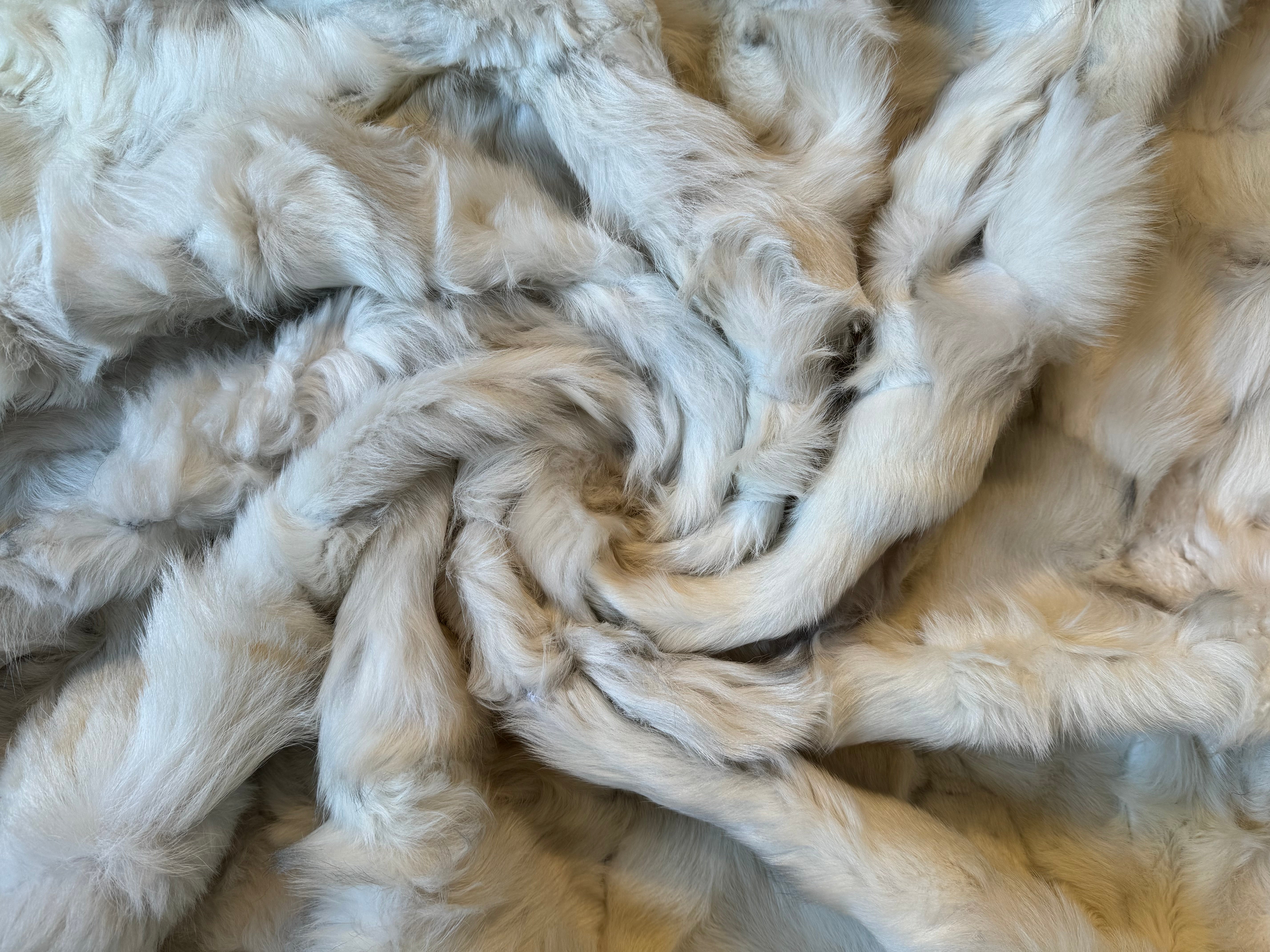 Echte Pelzdecke Felldecke Lammfelldecke 160x200cm beige