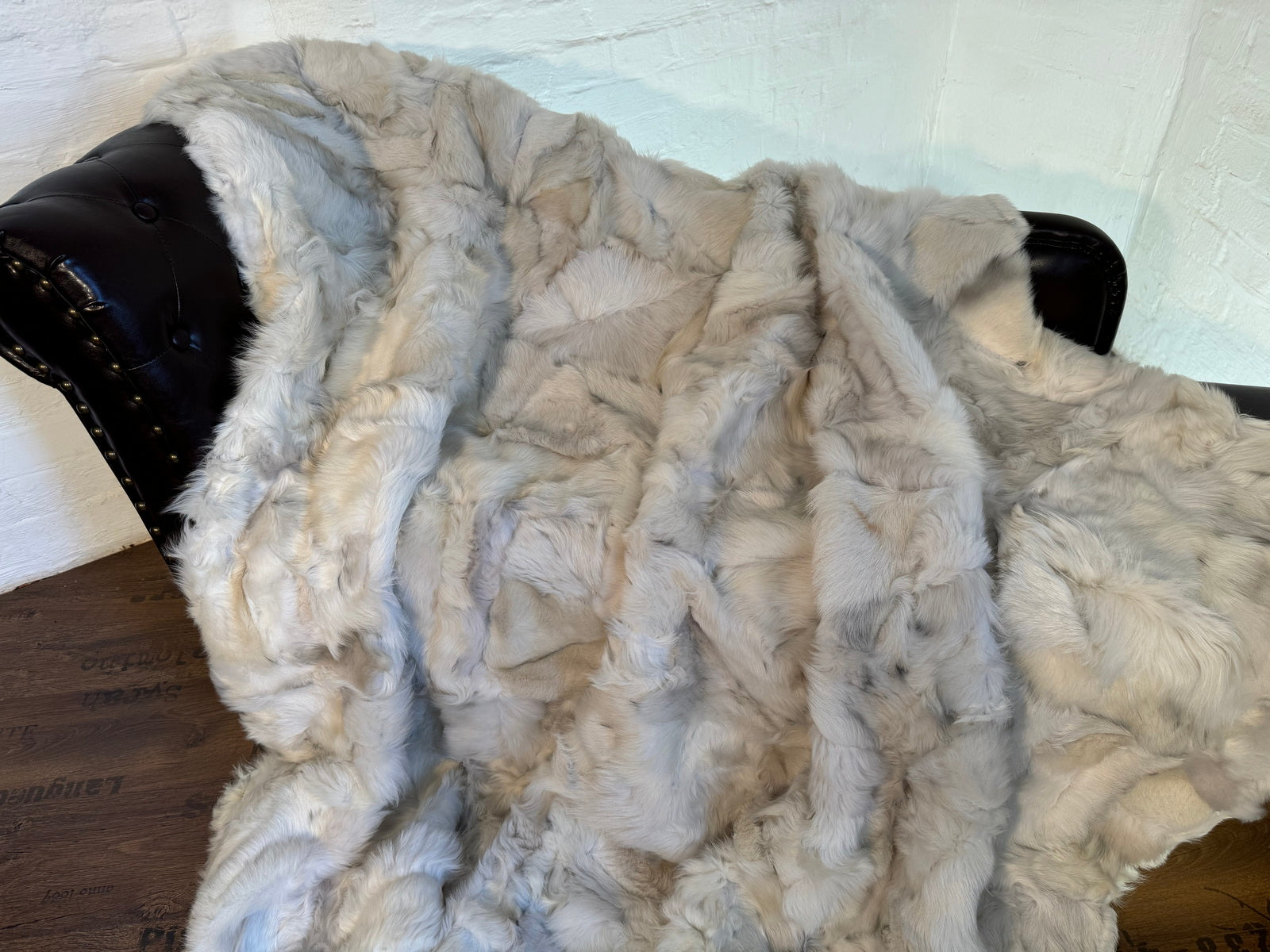 Echte Pelzdecke Felldecke Lammfelldecke 160x200cm beige