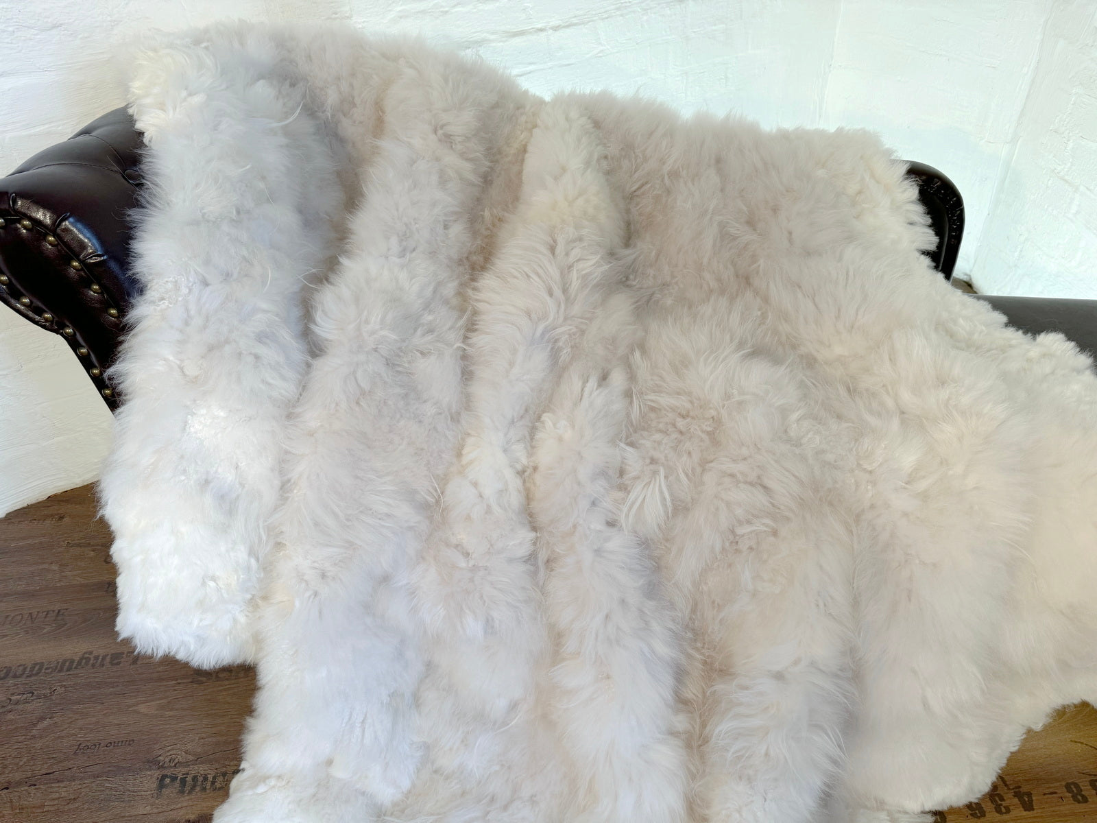 Echte Pelzdecke PD-214 Felldecke Fuchsfelldecke 160x200cm weiss