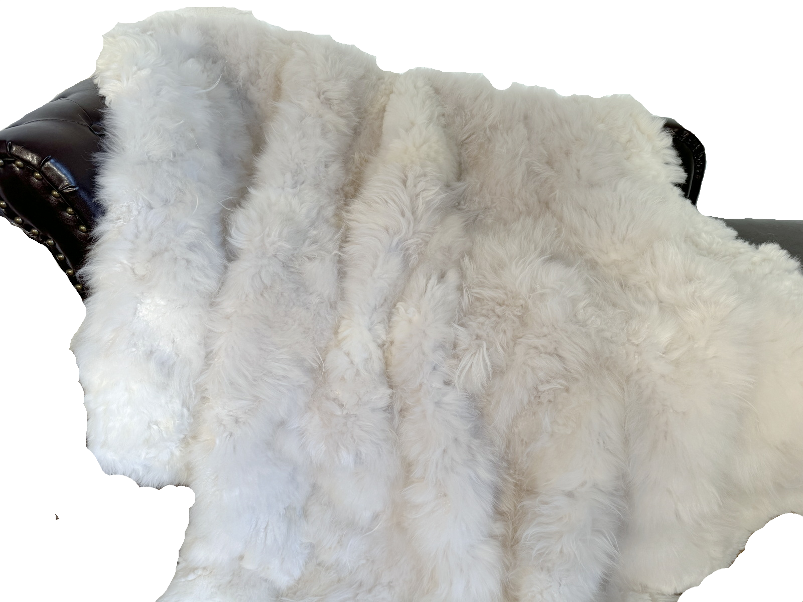 Echte Pelzdecke PD-214 Felldecke Fuchsfelldecke 160x200cm weiss