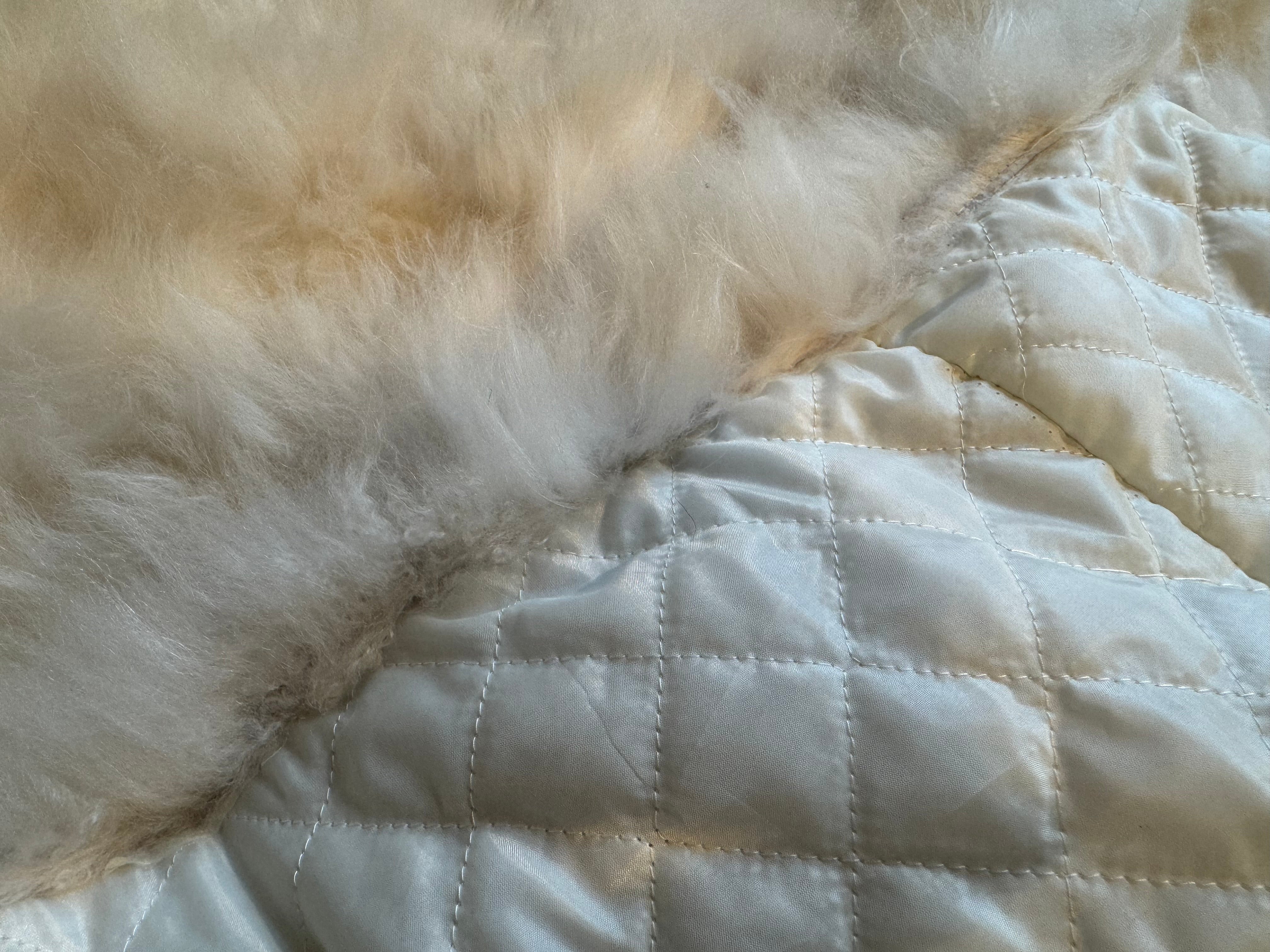 Echte Pelzdecke PD-214 Felldecke Fuchsfelldecke 160x200cm weiss