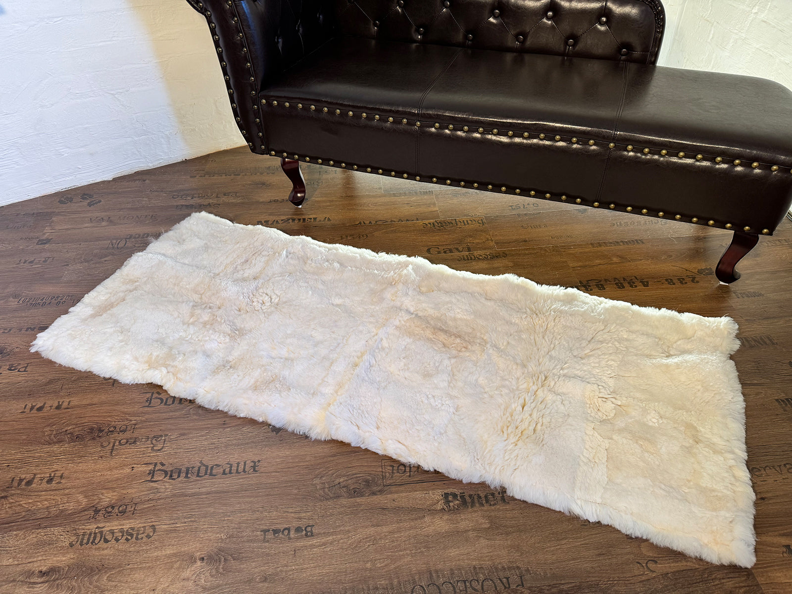 Echter Pelzläufer PL-114 Fellläufer Lammfellläufer 160x60cm weiß