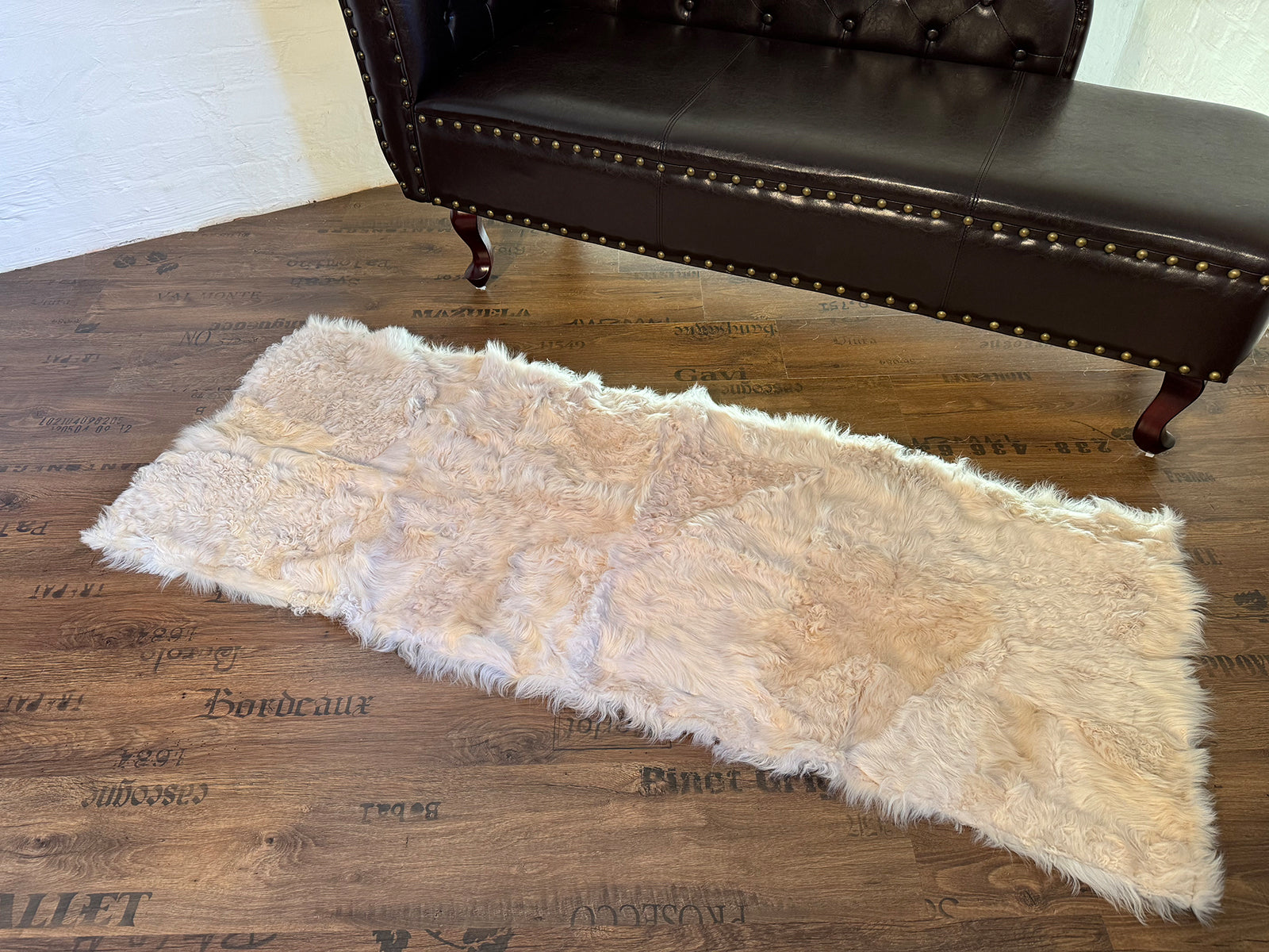 Echter Pelzläufer PL-149 Fellläufer Lammfellläufer 160x60cm wollweiß